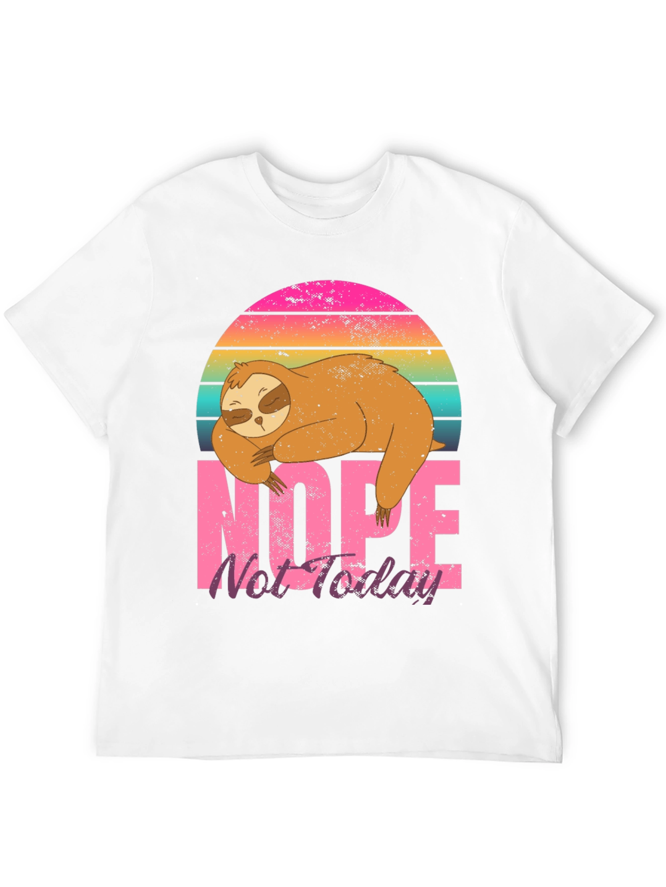 Black Nope Not Today Sloth Graphic T-Shirt view 12