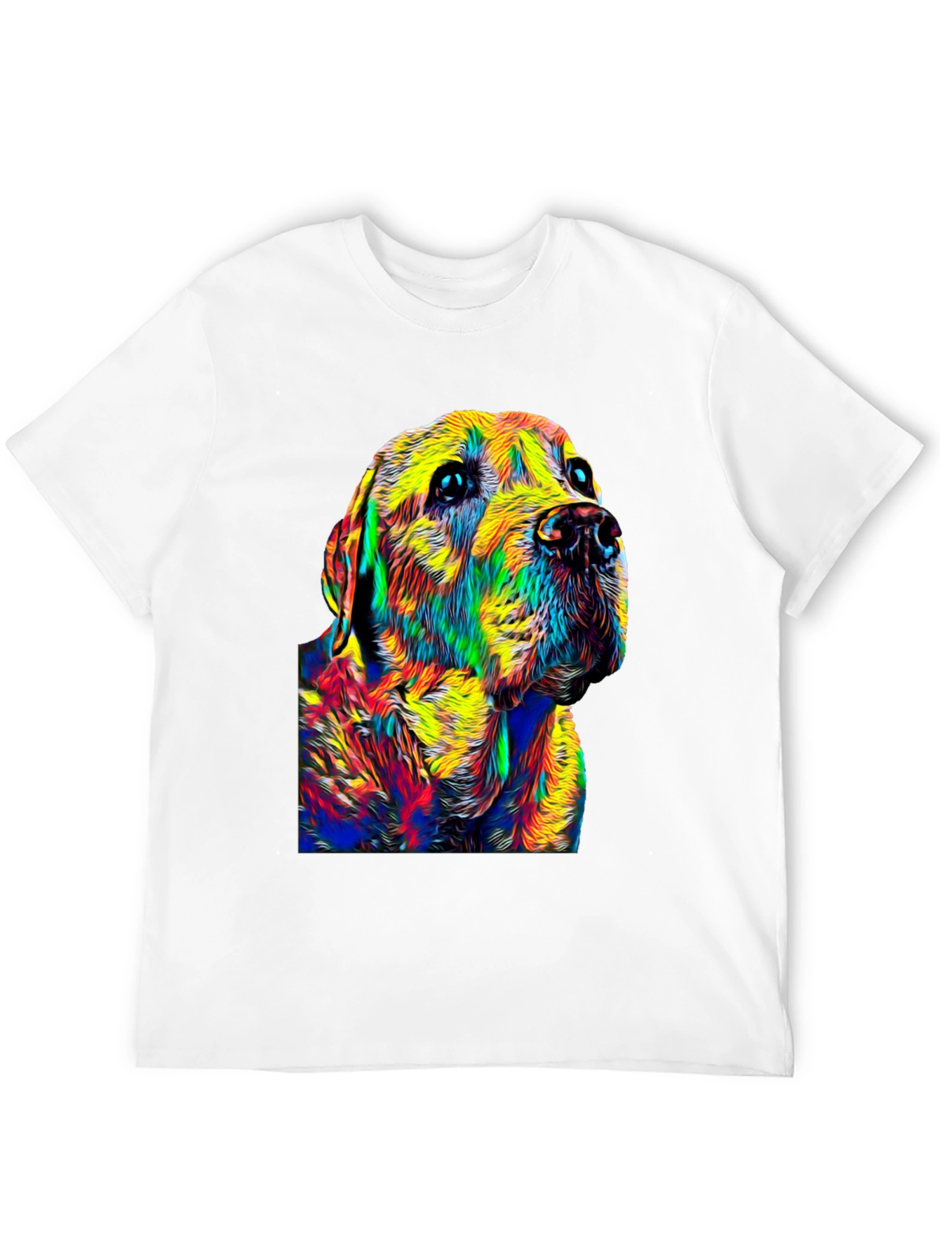 Black Colorful Dog Portrait Black T-Shirt view 12