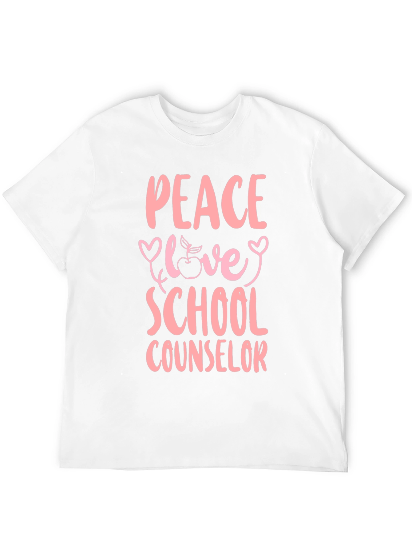 Black Peace Love School Counselor T-Shirt view 12