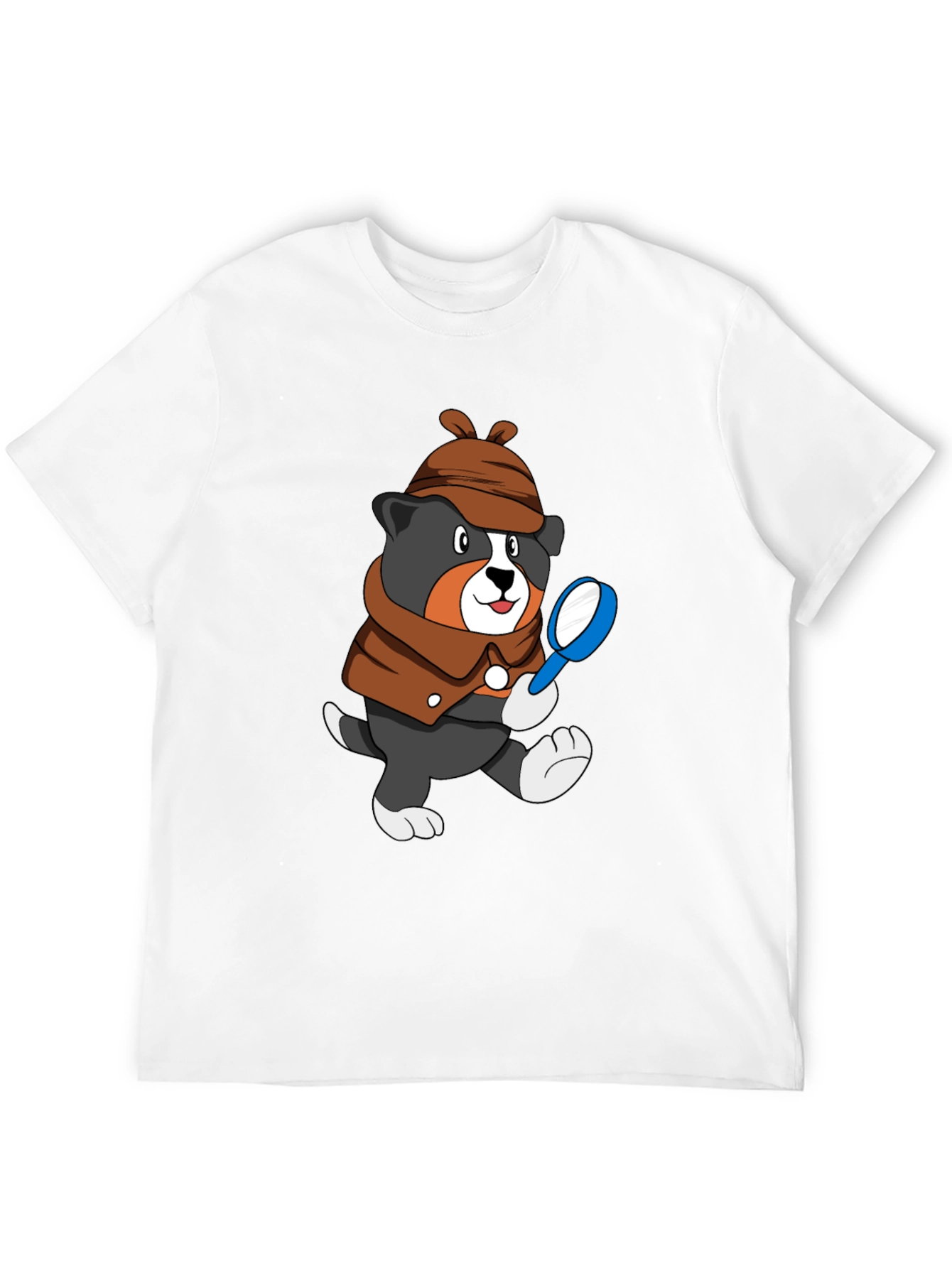 Black Detective Dog T-Shirt - Cartoon Puppy Sleuth Tee view 12