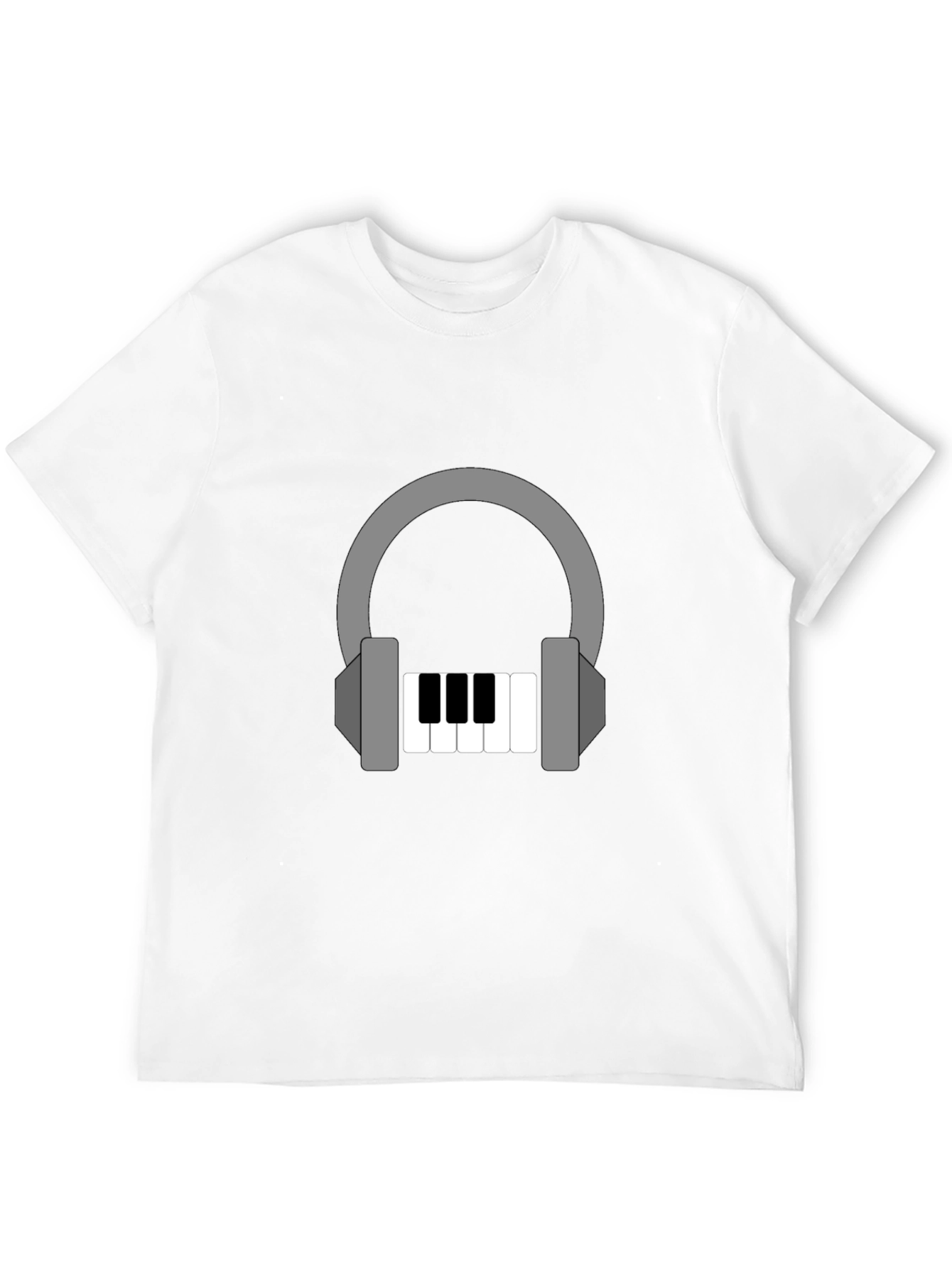 Black Headphone Piano Graphic Tee - Music Lover Shirt view 12