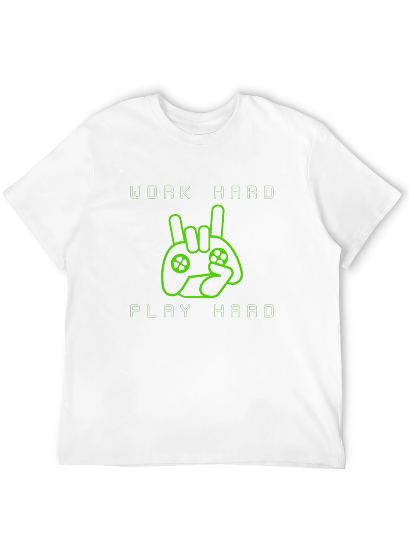 Black Work Hard Play Hard Gamer T-Shirt - Black view 12