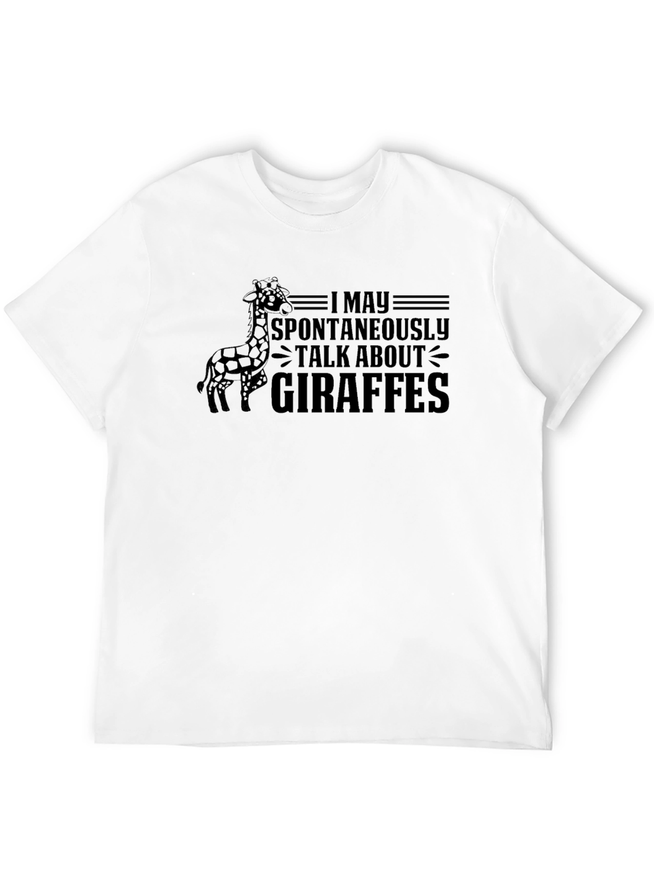 Black Giraffe Lover T-Shirt, Spontaneous Talk Tee view 12