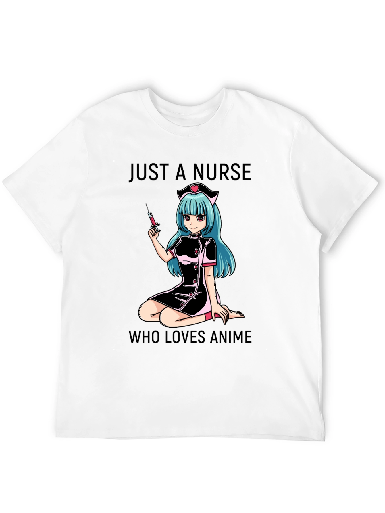 Black Anime Nurse T-Shirt: Just A Nurse Who Loves Anime view 12