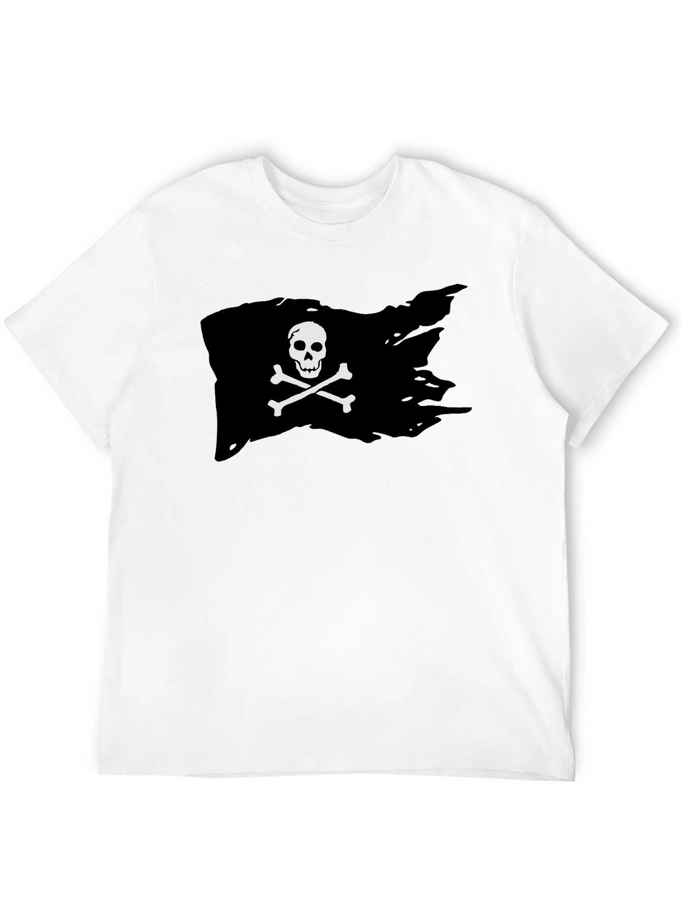 Black Pirate Flag Graphic T-Shirt - Skull & Crossbones view 12