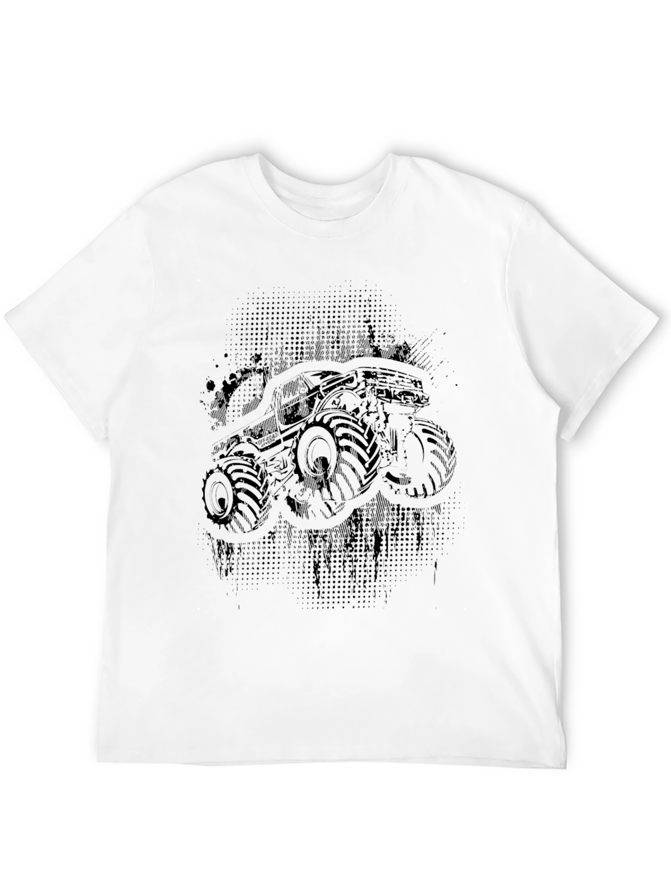 Black Monster Truck Graphic Tee - Men's Black T-Shirt view 12