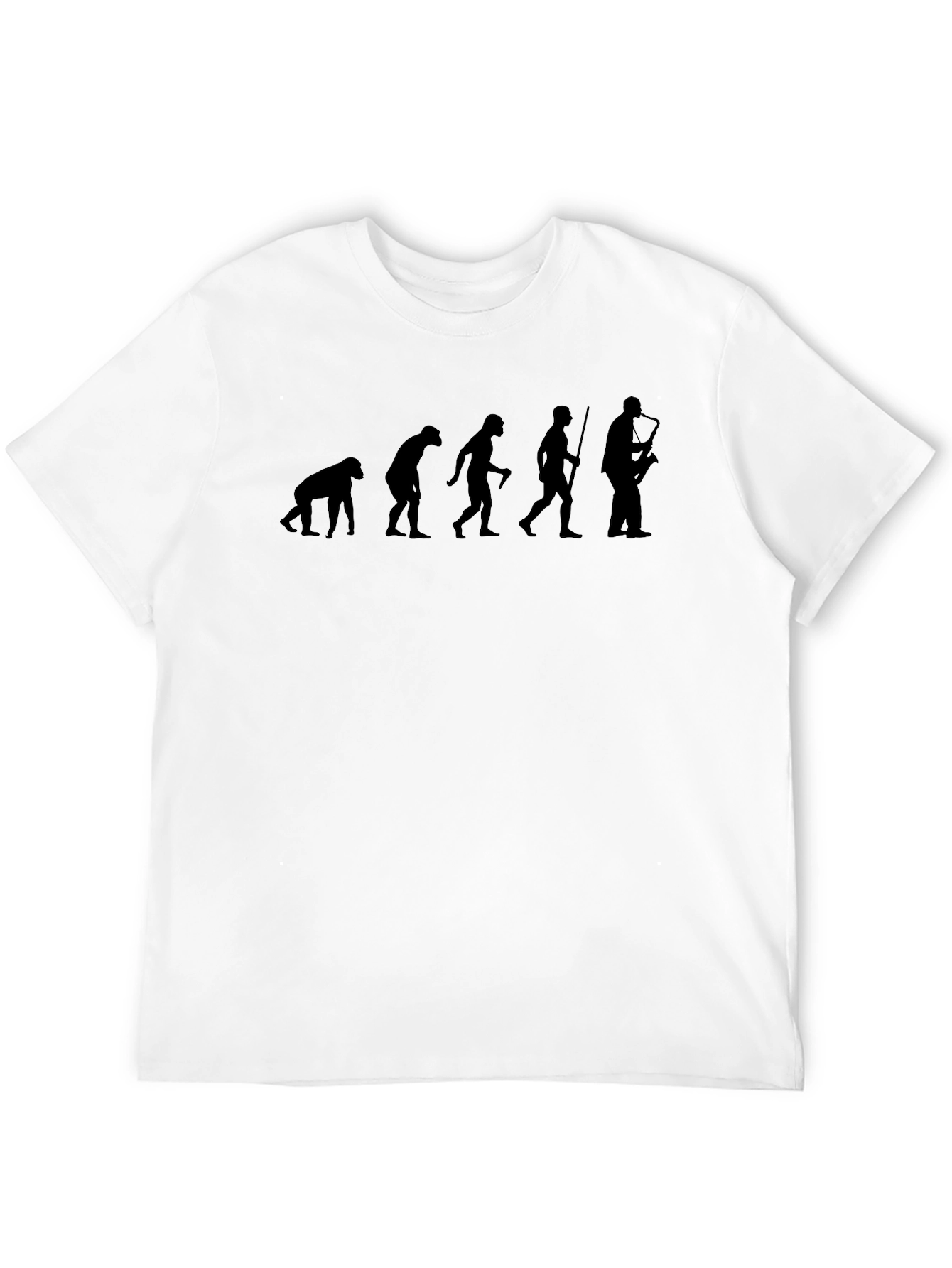 Black Evolution of Saxophone Player Tee - Black Cotton view 12