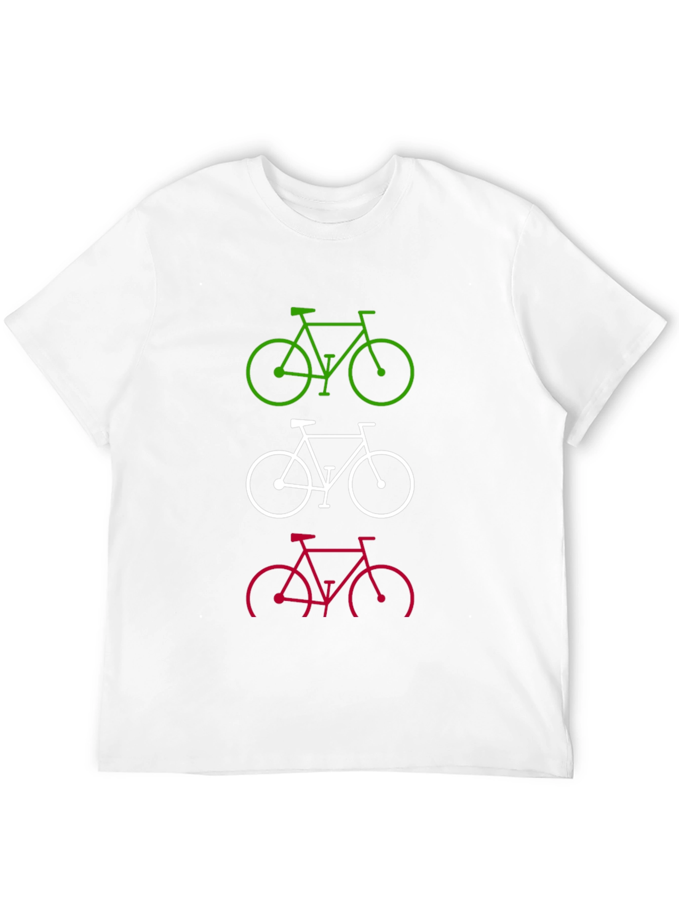 Black Bike Stack Tee - Green, White, Red Bicycles Graphic T-Shirt view 12
