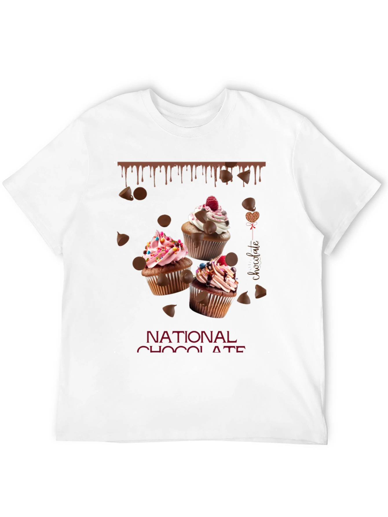 Black National Chocolate Day Cupcake T-Shirt view 12