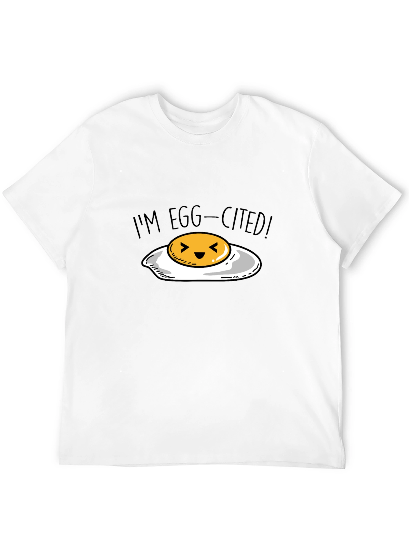 Black Egg-Cited T-Shirt - Funny Egg Pun Tee view 12