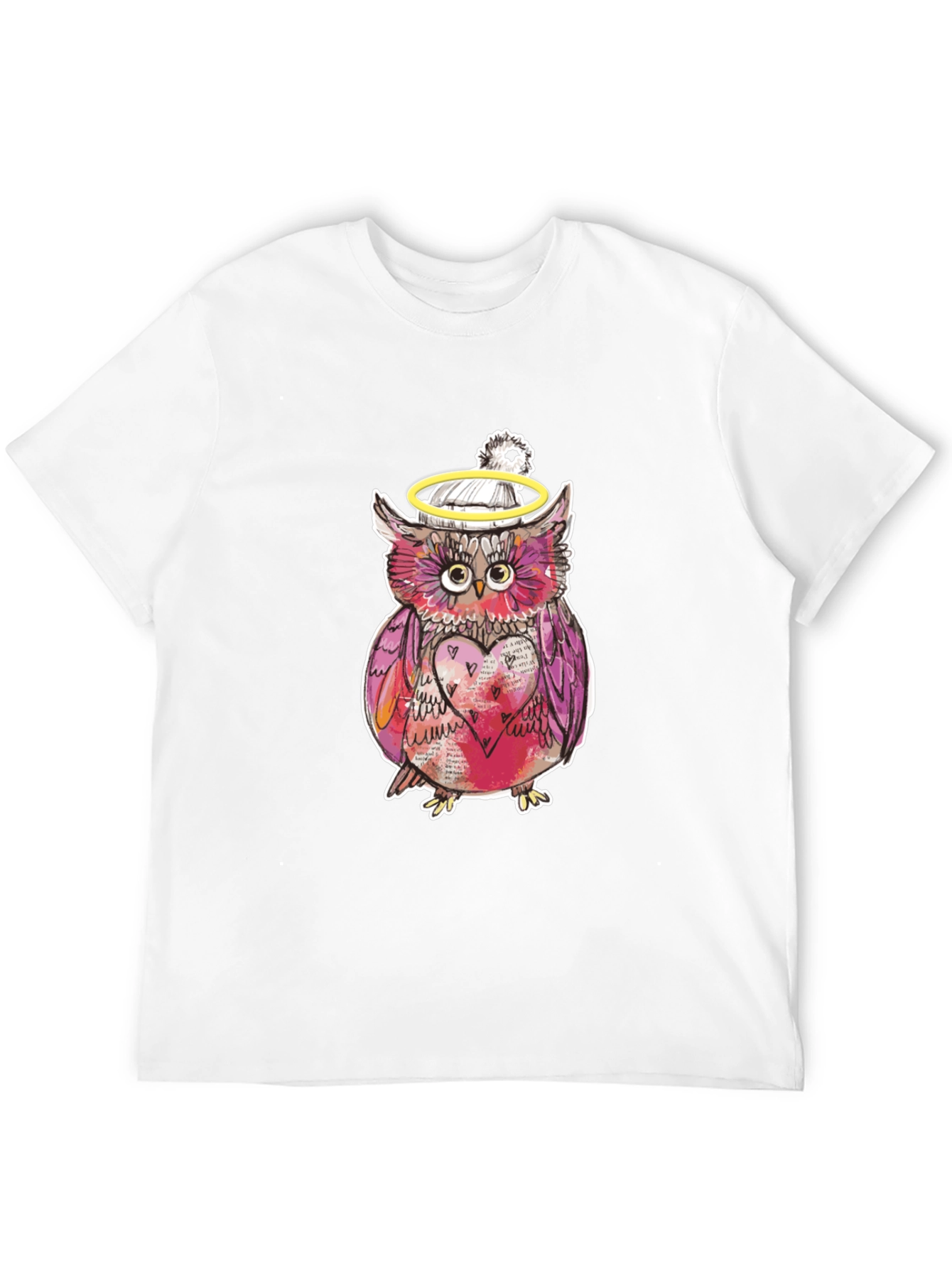 Black Whimsical Owl Graphic Tee - Unique Design view 12