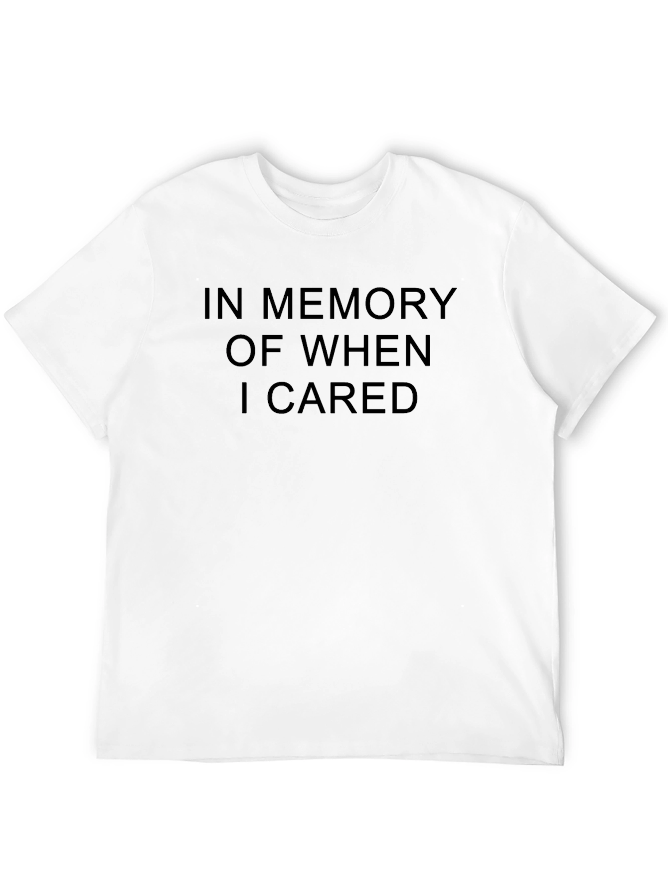 Black In Memory of When I Cared Tee - Sarcastic Graphic T-Shirt view 12