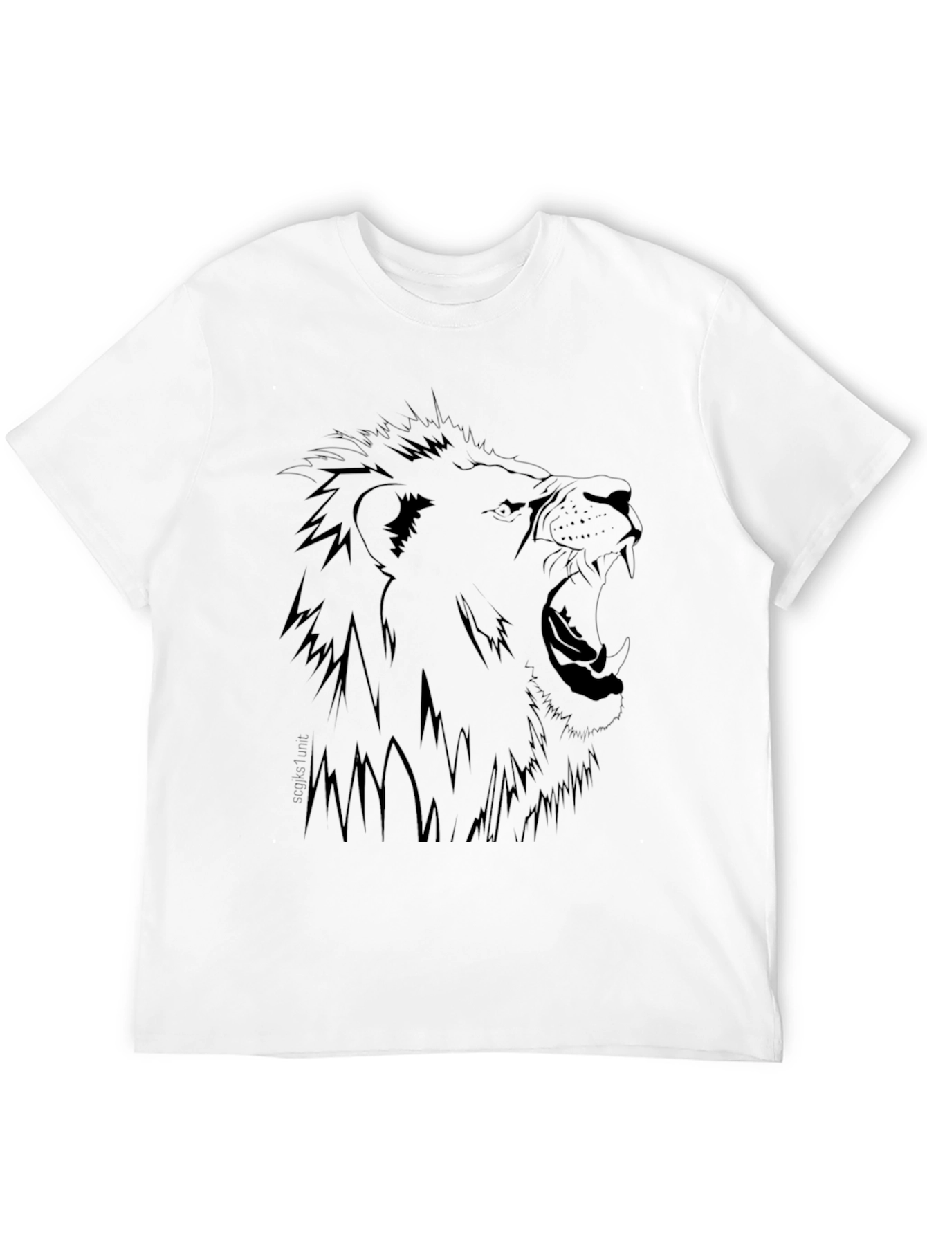 Black Lion Graphic Print Black T-Shirt view 12