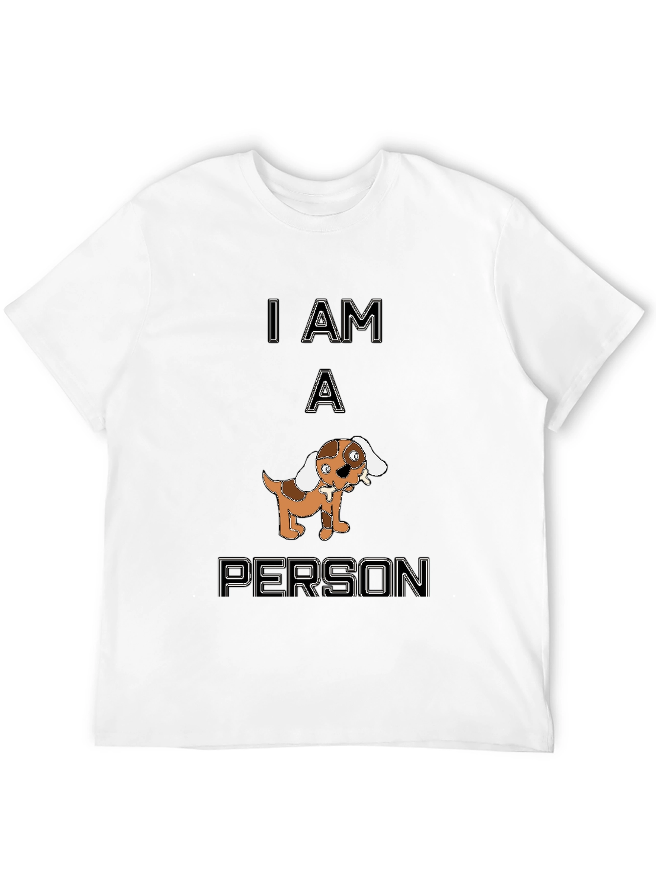 Black Funny "I Am A Person" Dog Graphic Black T-Shirt view 12