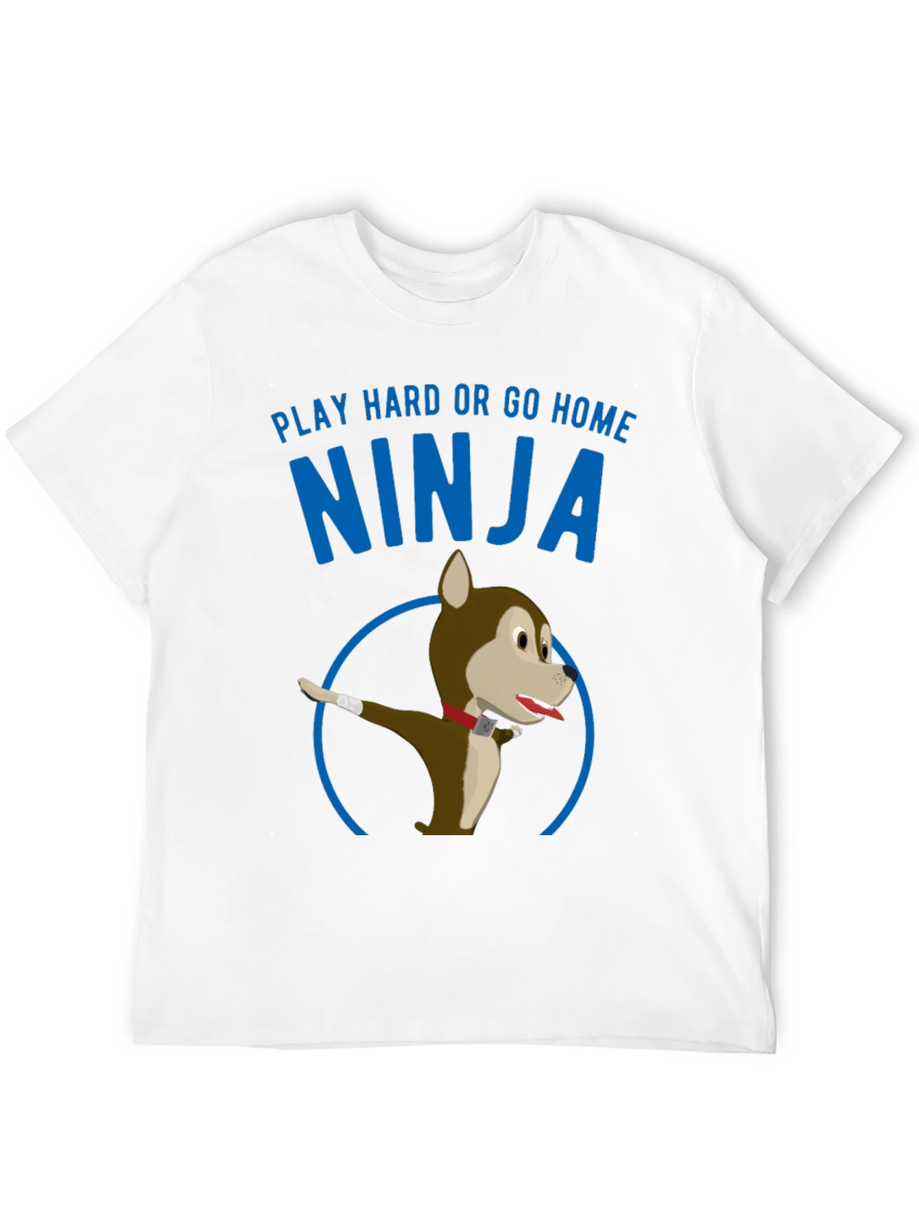 Black Play Hard Ninja Dog Graphic Tee view 12