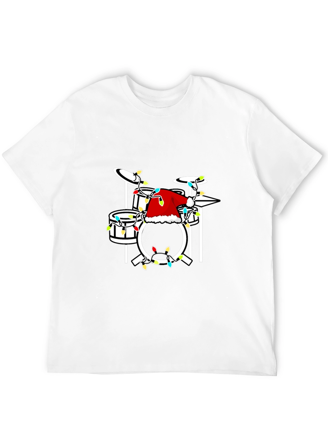 Black Drum Set Christmas T-Shirt view 12