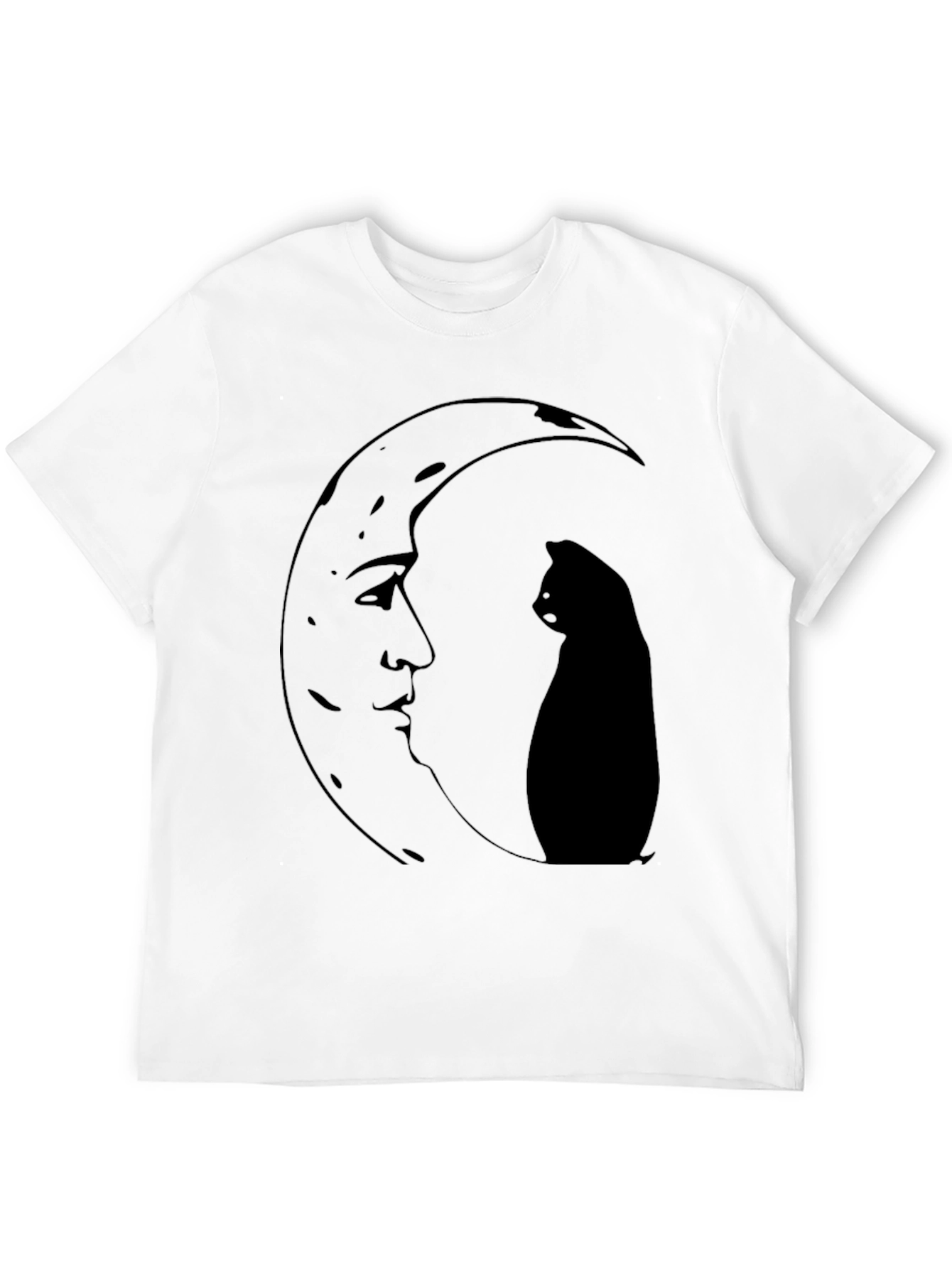 Black Moon Cat Graphic Tee - Black view 12