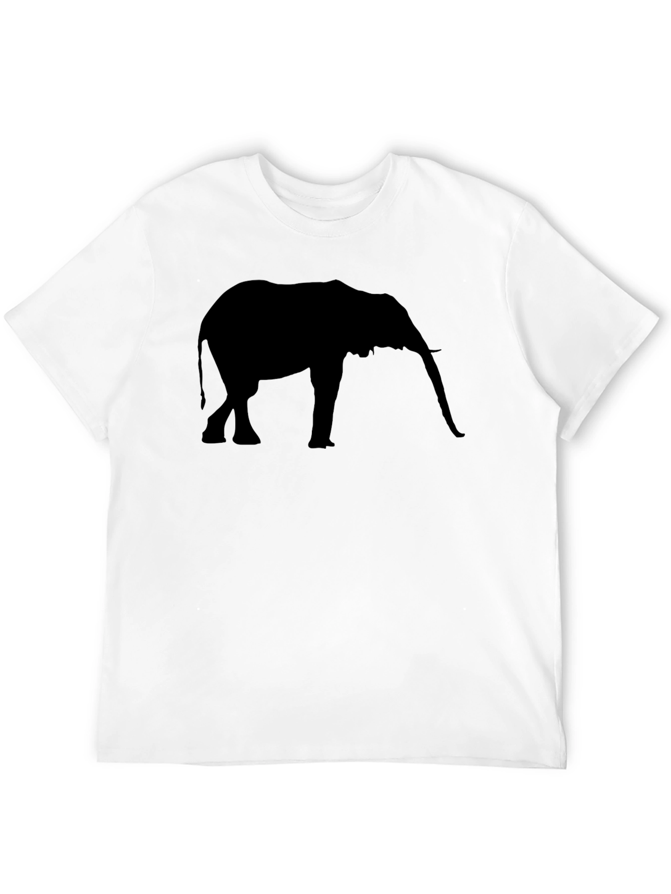 Black Elephant Silhouette Graphic Tee - Black Cotton T-Shirt view 12