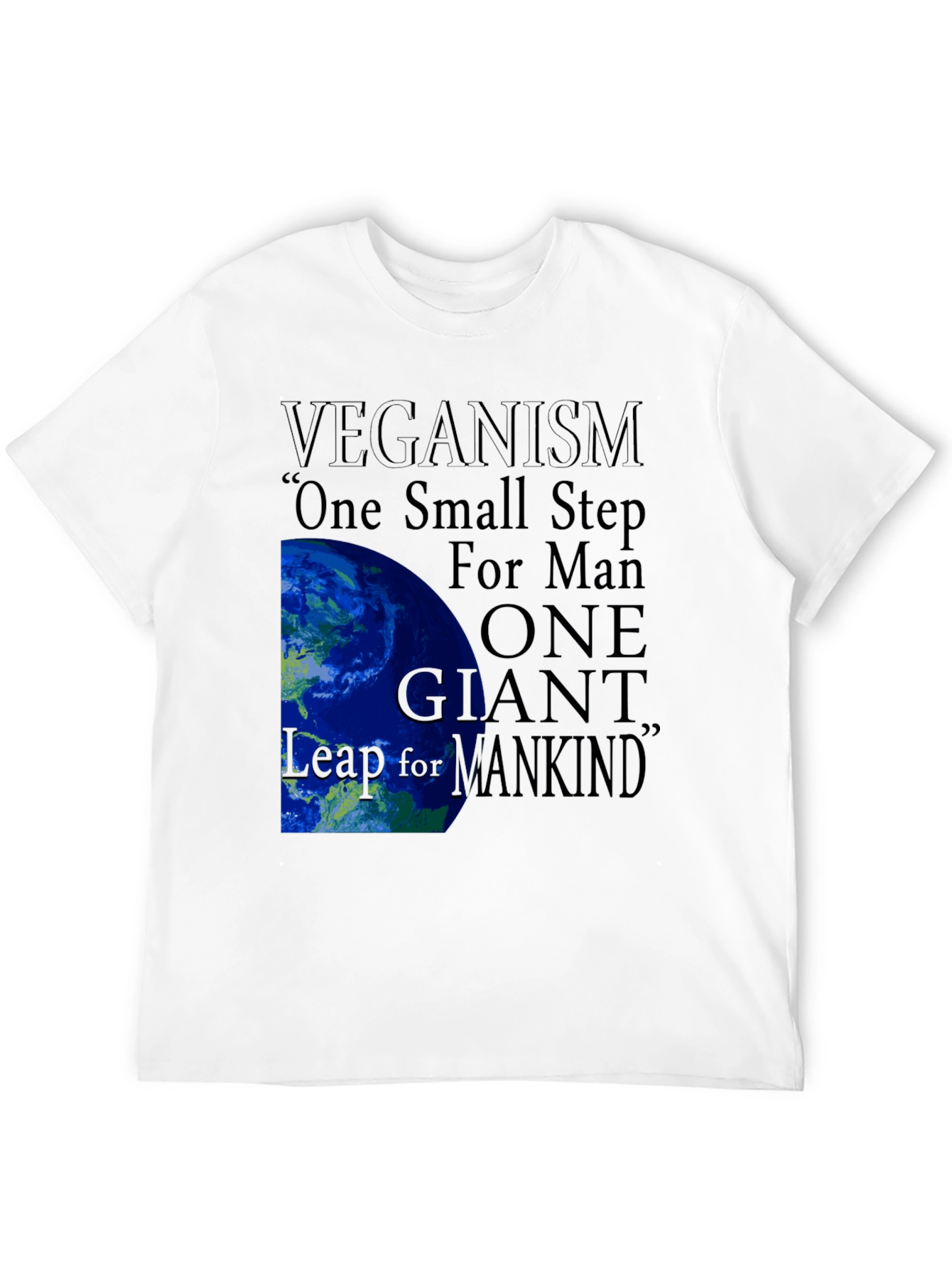 Black Veganism One Small Step Graphic Tee view 12