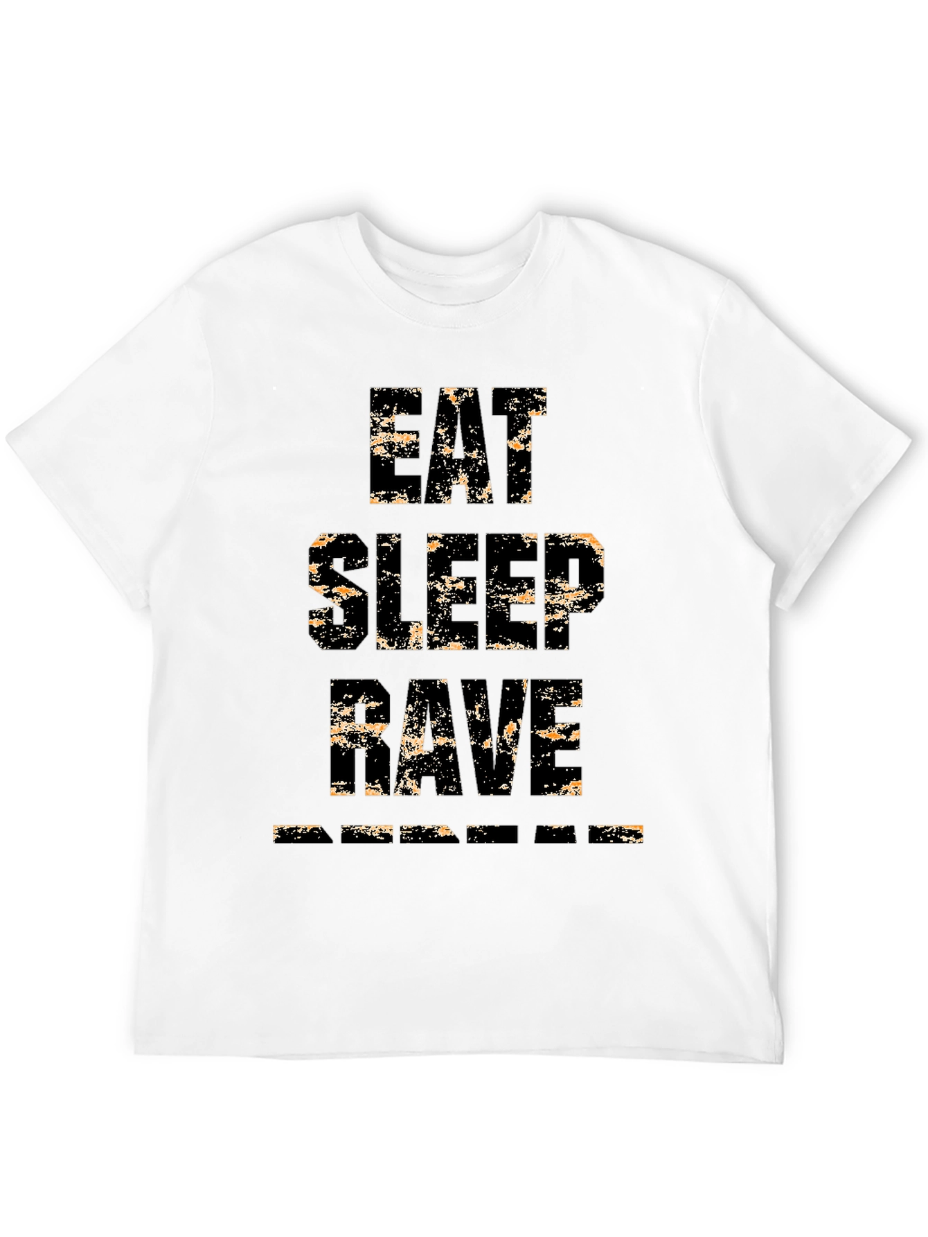 Black Eat Sleep Rave Repeat Men's Black Graphic T-Shirt view 12