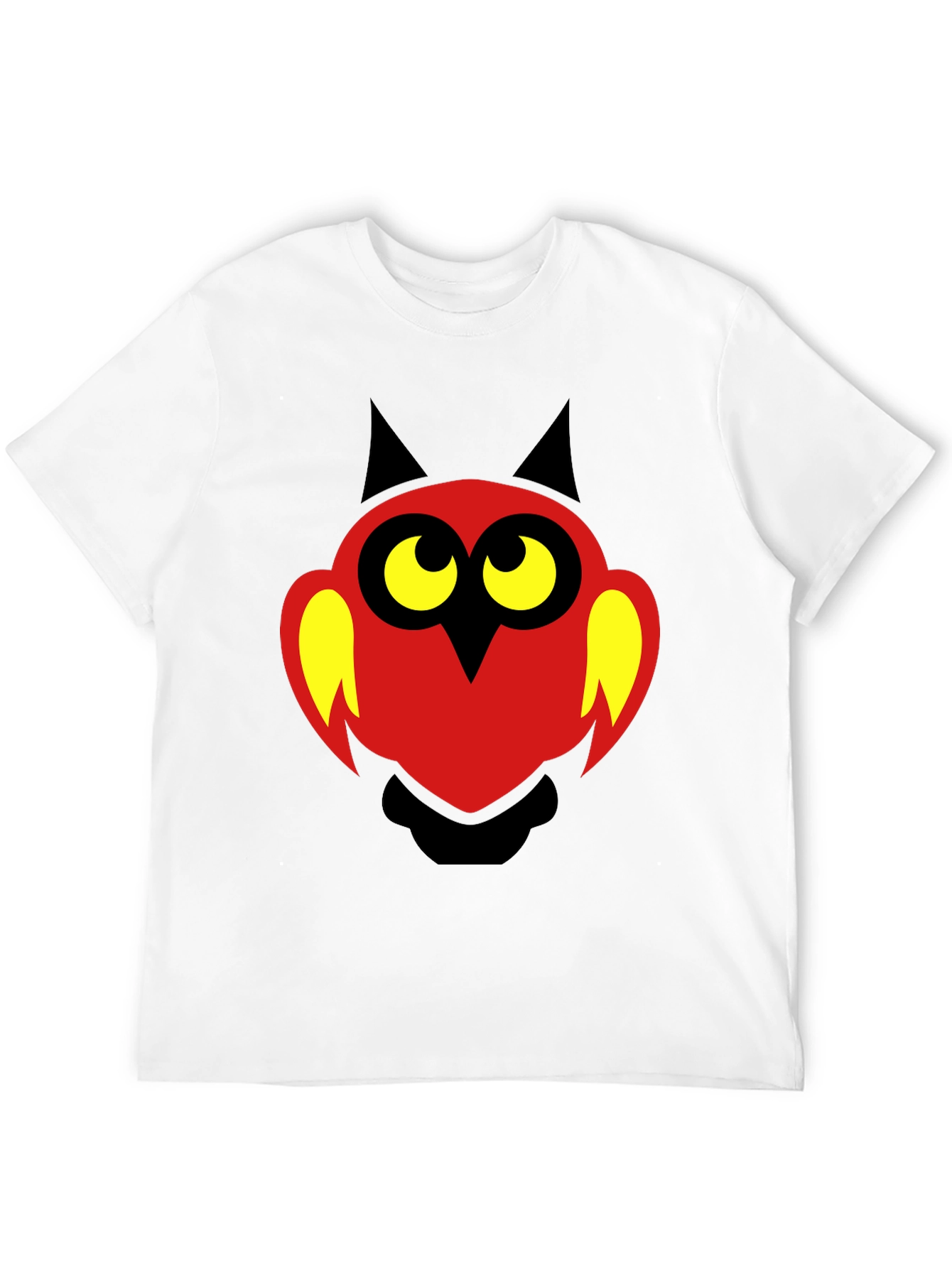 Black Cartoon Owl Graphic Print T-Shirt - Black view 12