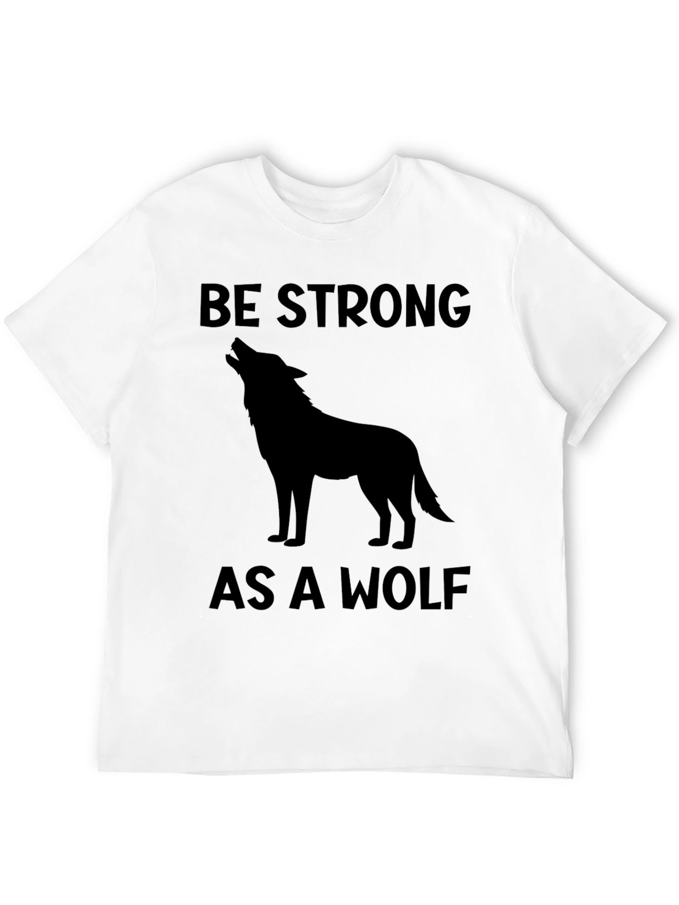 Black Be Strong As A Wolf Graphic Tee - Black view 12