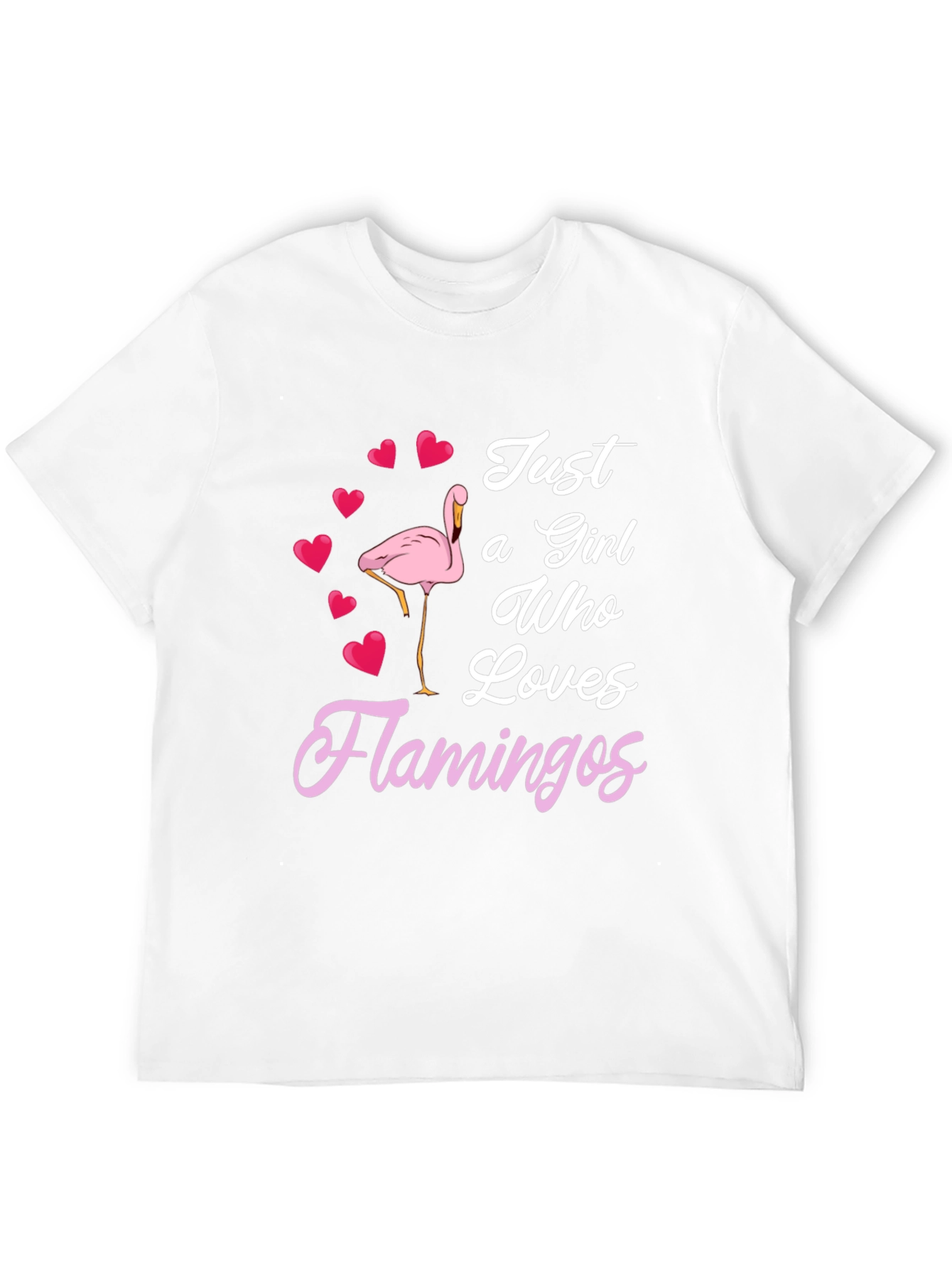 Black Just a Girl Who Loves Flamingos T-Shirt view 12