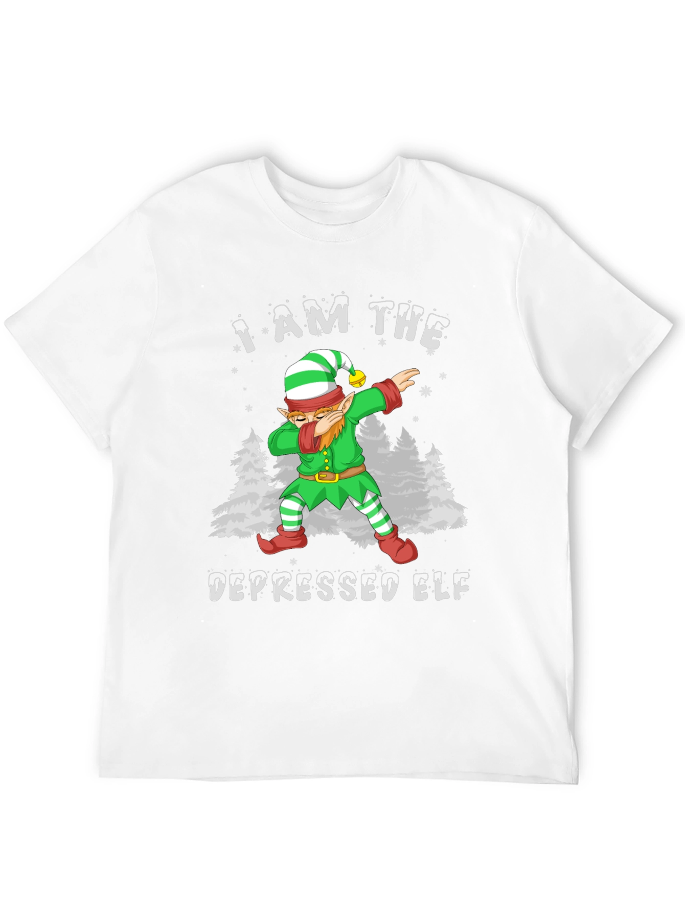 Black Depressed Elf Dab Funny Christmas T-Shirt view 12