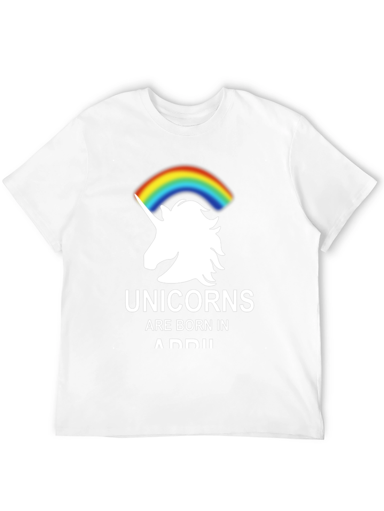 Black Unicorns Are Born in April T-Shirt view 12