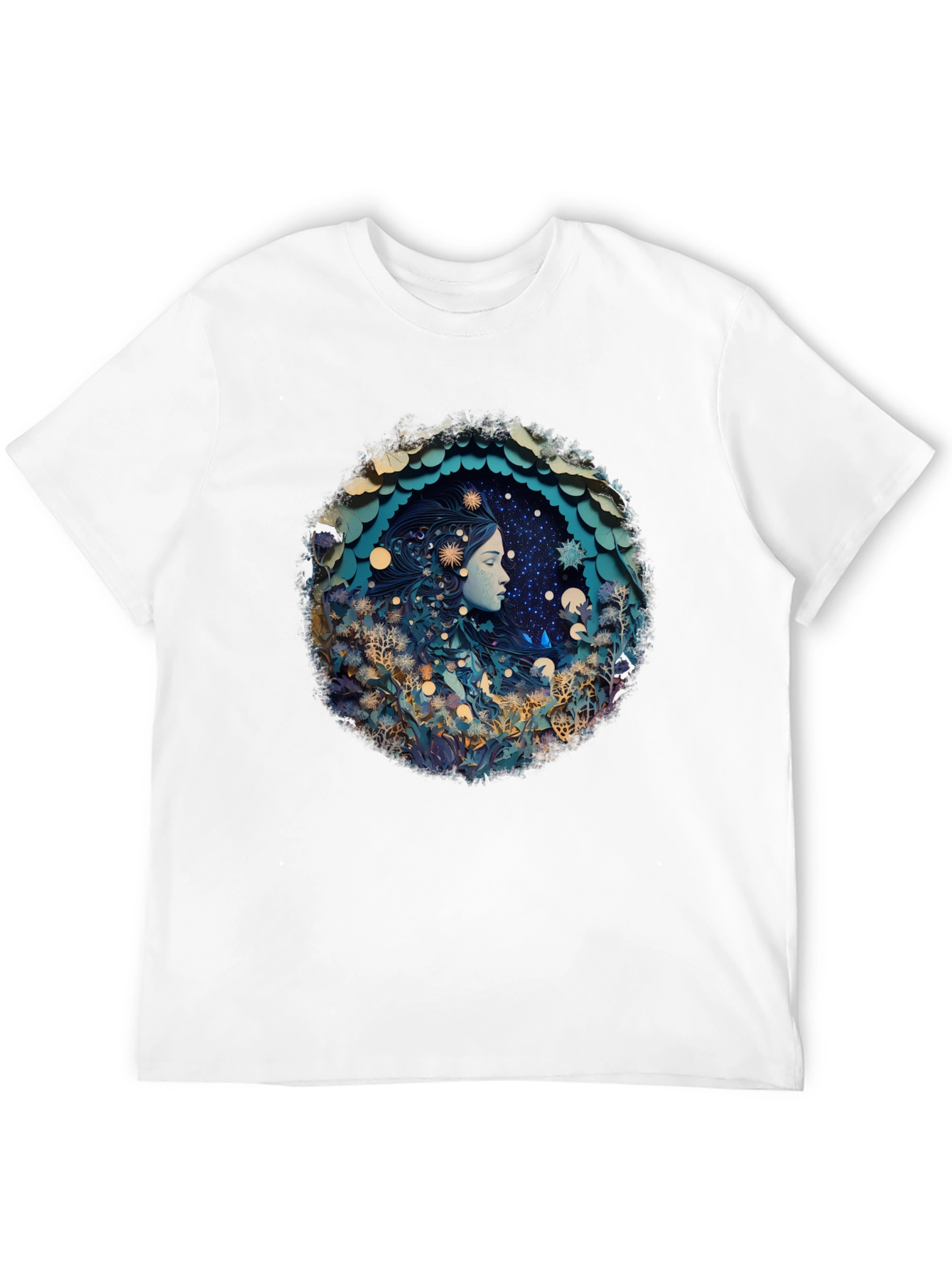 Black Celestial Dreamscape Graphic Tee - Black Cotton Blend view 12