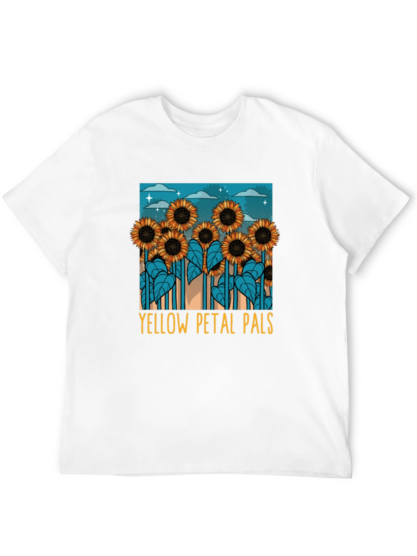 Black Sunflower Graphic Tee - Yellow Petal Pals T-Shirt view 12