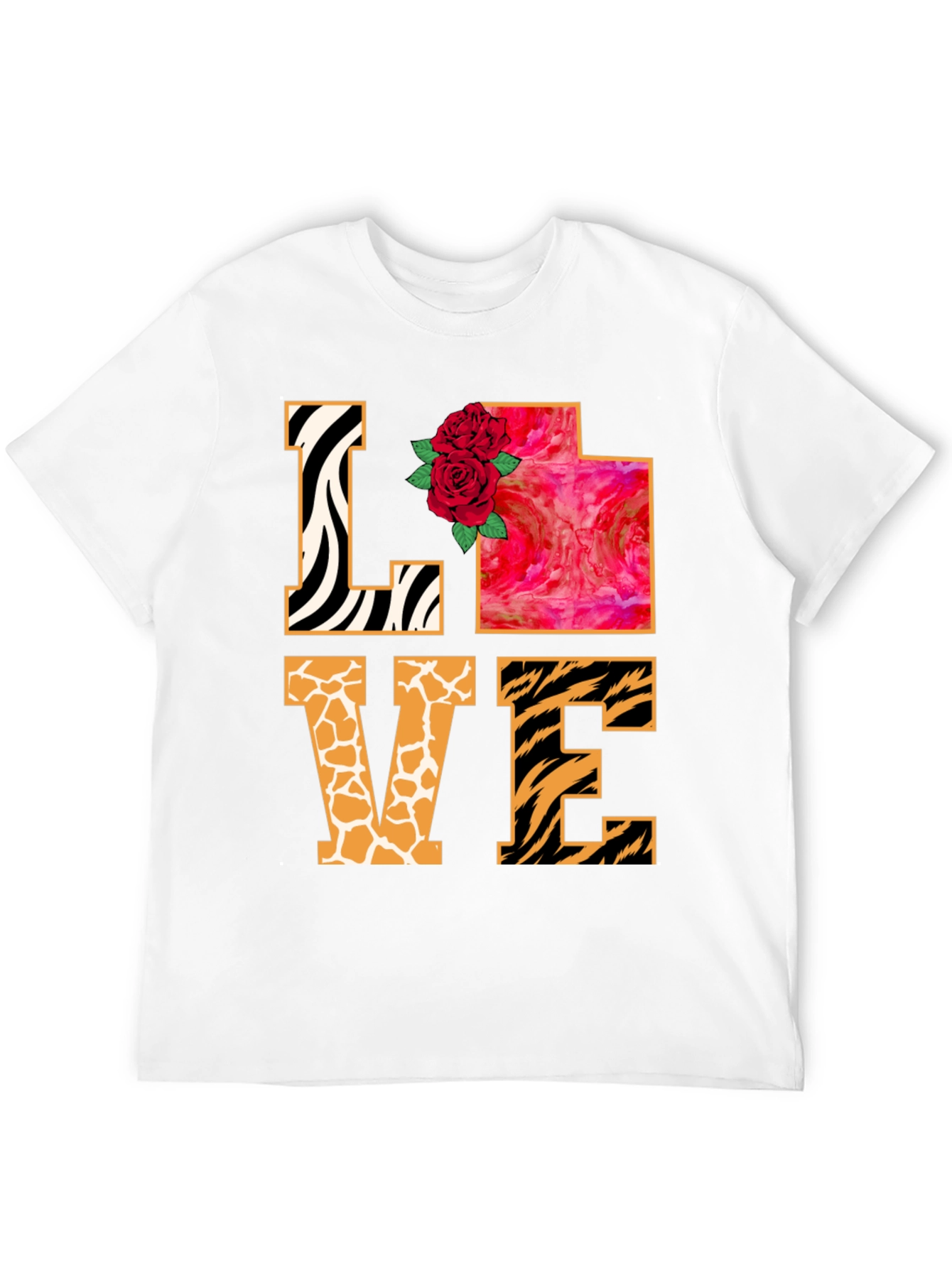 Black LOVE Animal Print Graphic T-Shirt view 12