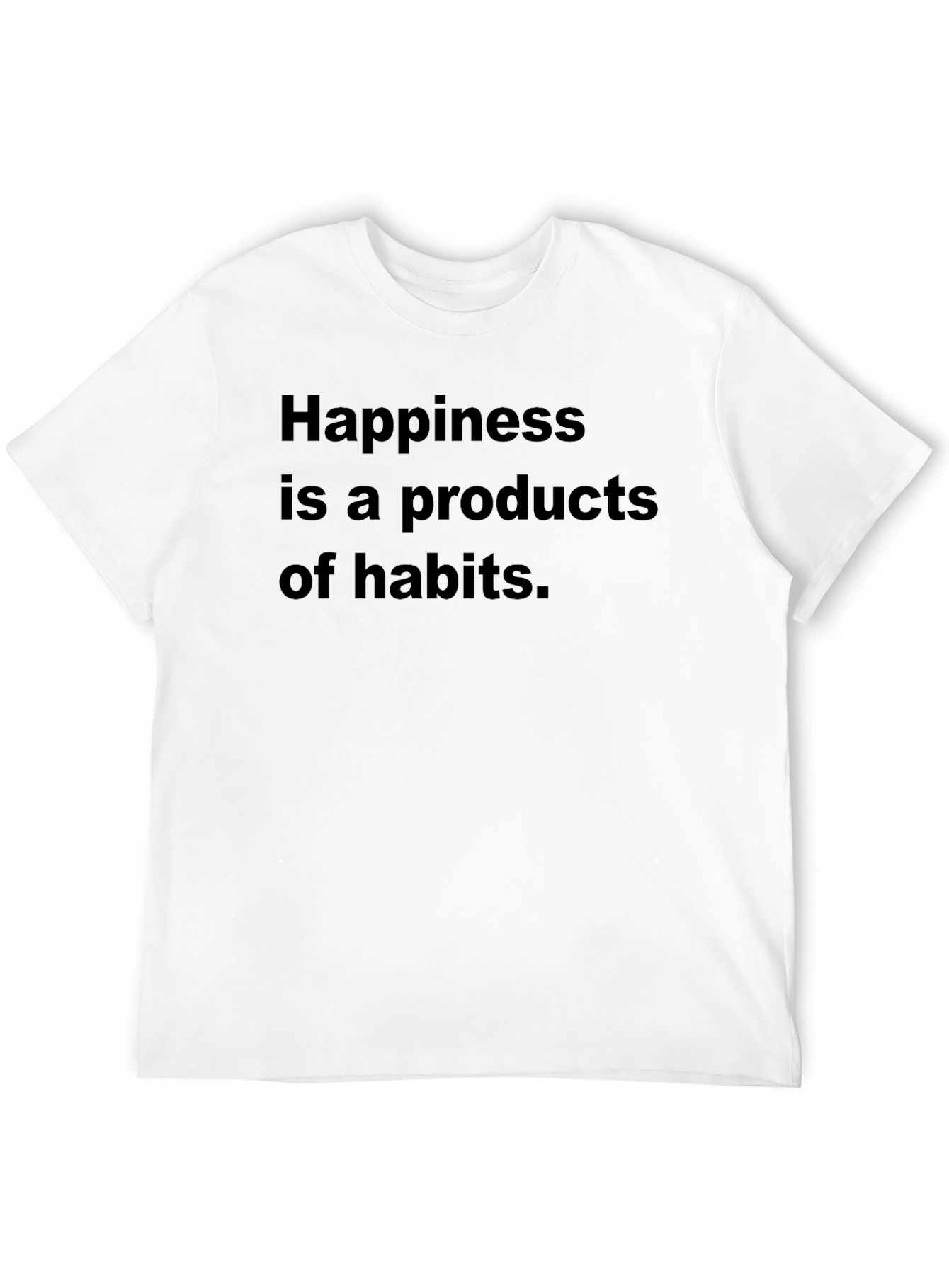 Black Happiness Habits Graphic Tee - Soft Cotton T-Shirt view 12