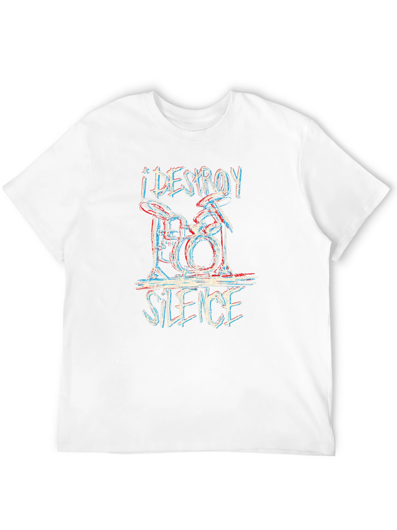 Black I Destroy Silence Drum Kit Graphic Tee - Black view 12