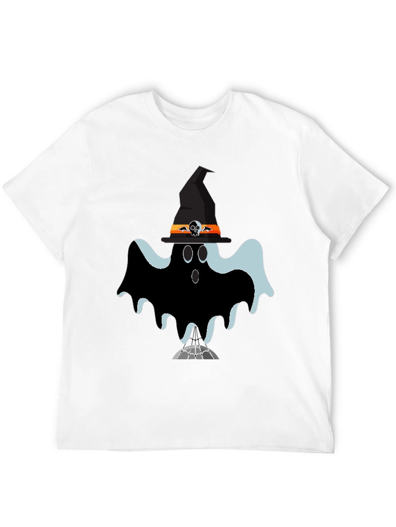 Black Halloween Ghost Tee: Spooky Season Style view 12