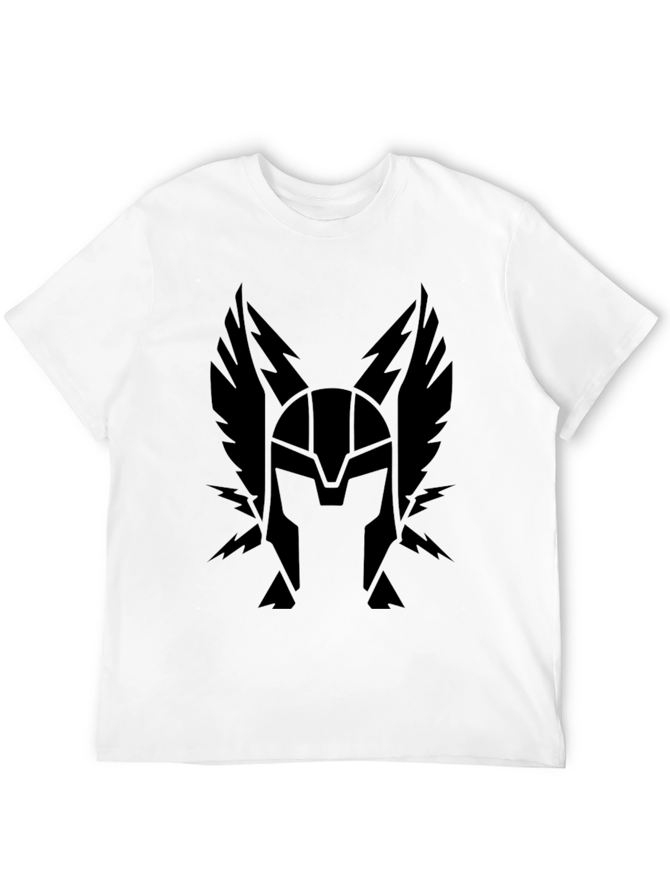 Black Winged Helmet Graphic Tee - Classic Black T-Shirt view 12