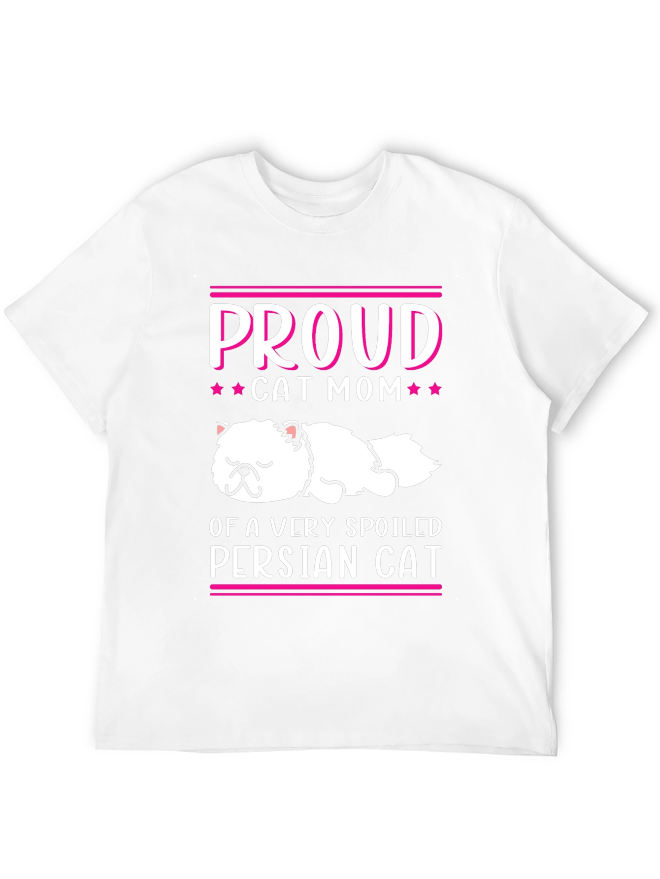 Black Proud Cat Mom T-Shirt - Spoiled Persian Cat view 12