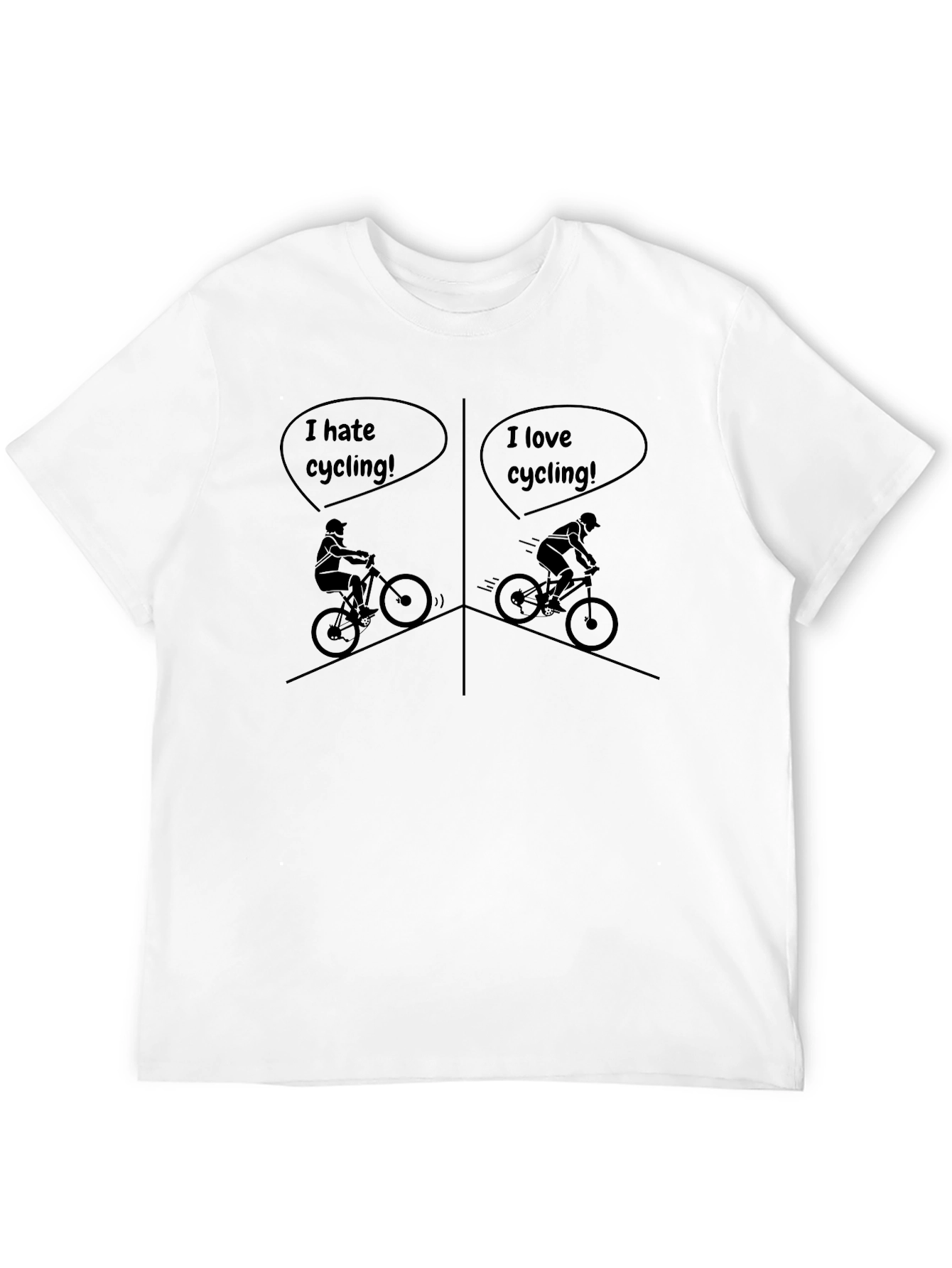 Black Cycling Humor Graphic Tee - I Hate/Love Cycling view 12
