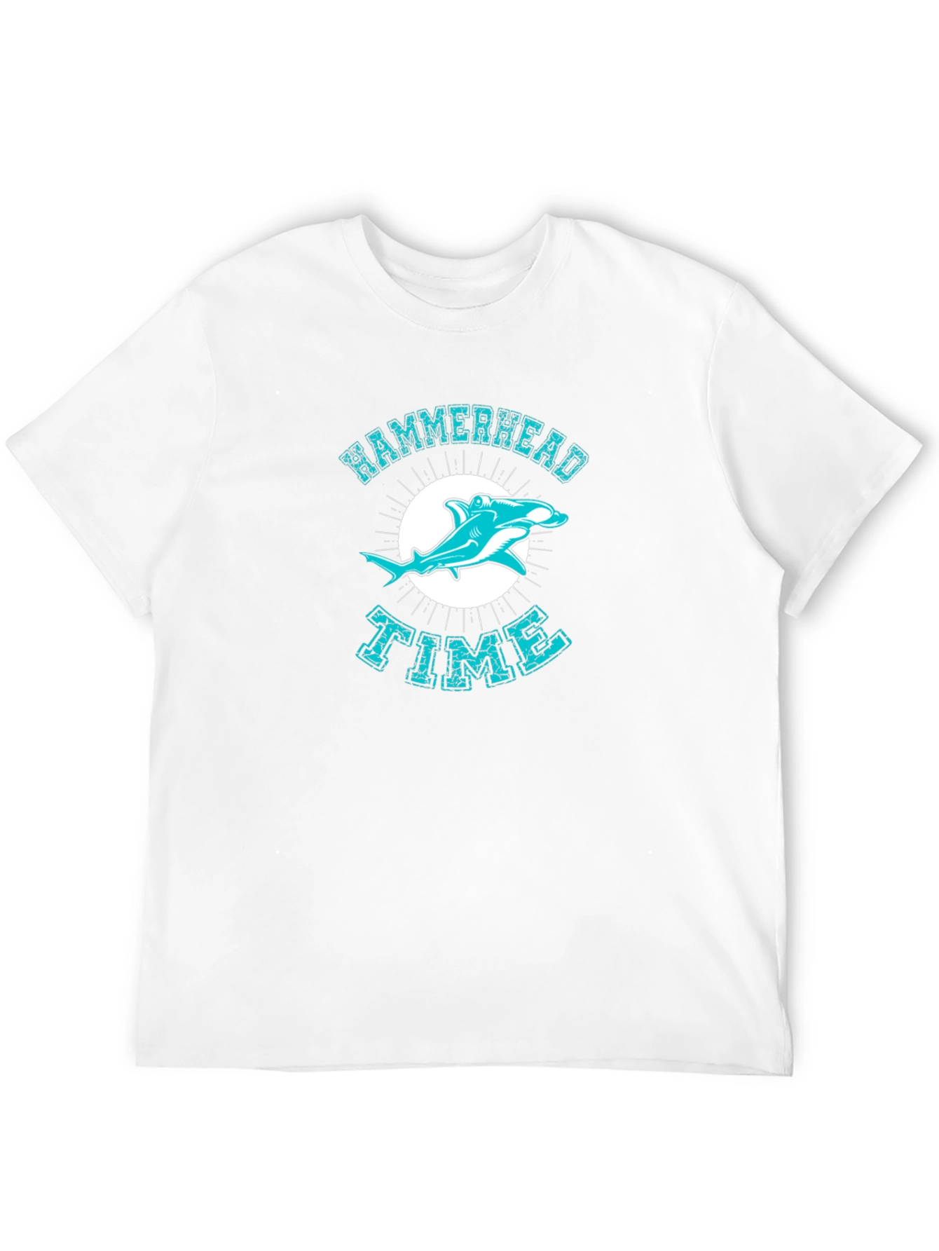 Black Hammerhead Shark Time Graphic T-Shirt view 12