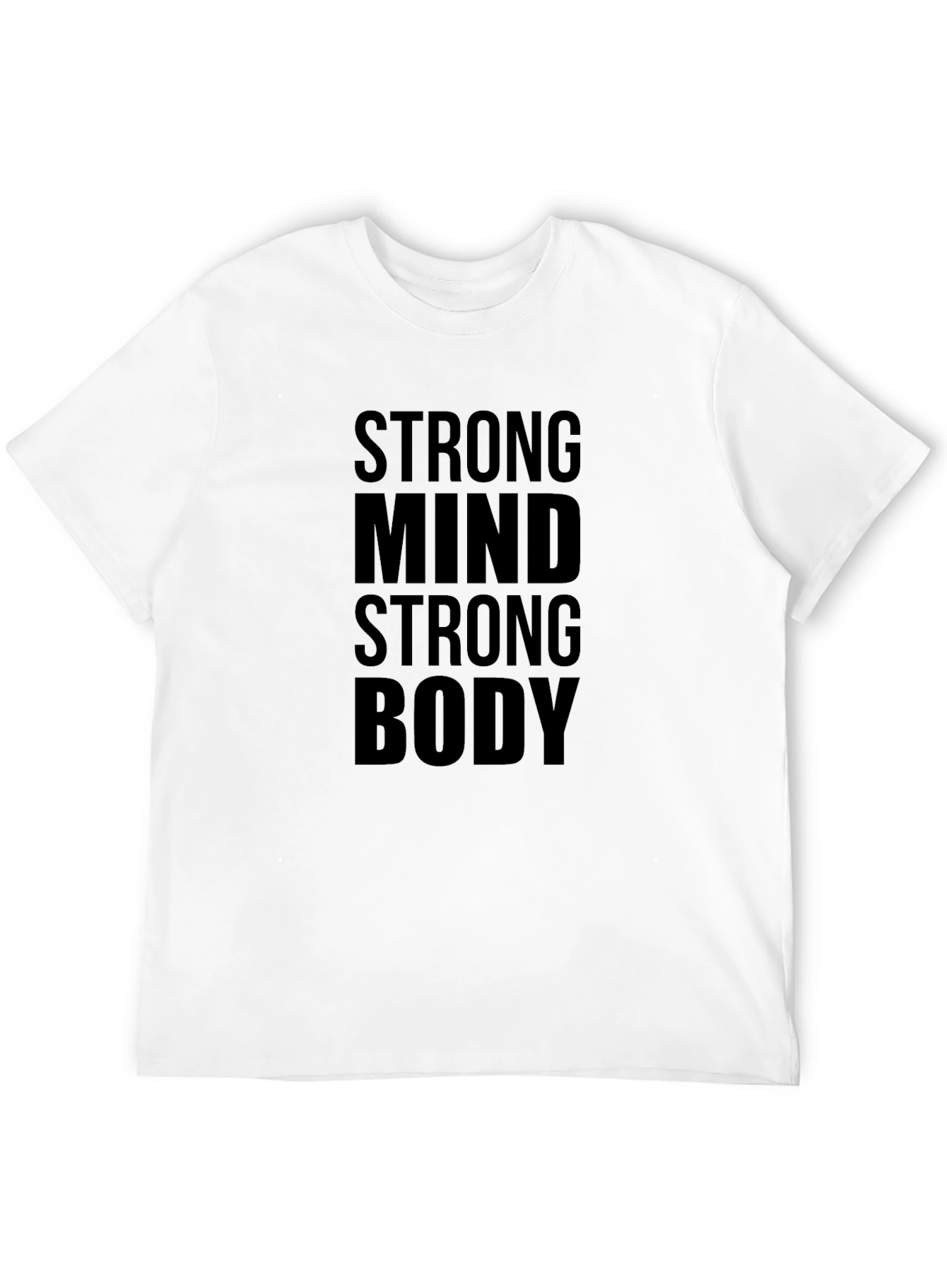 Black Strong Mind Strong Body Black Graphic Tee view 12