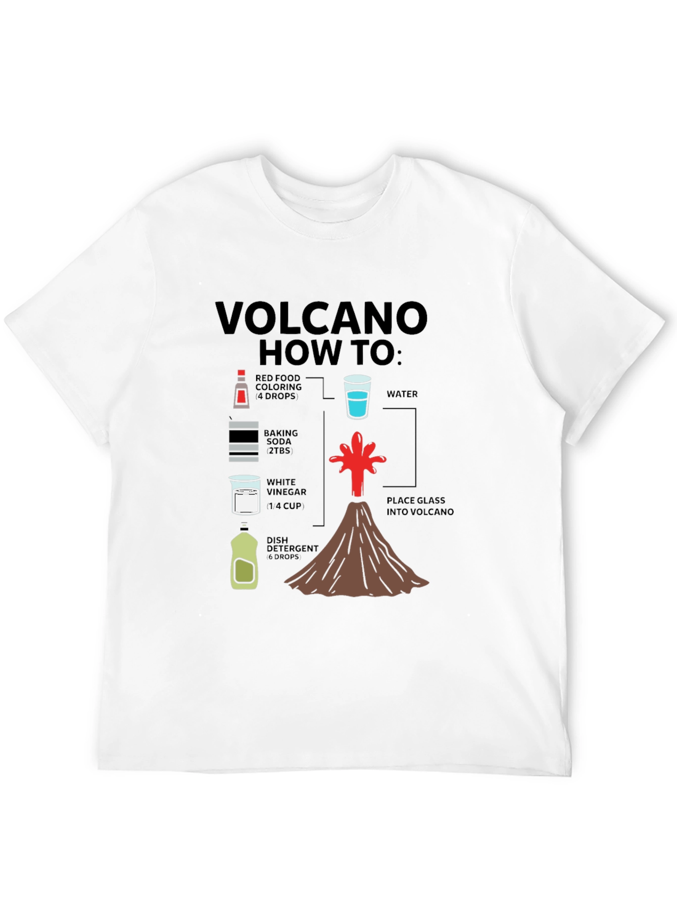 Volcano How-To T-Shirt Science Experiment Tee - 12