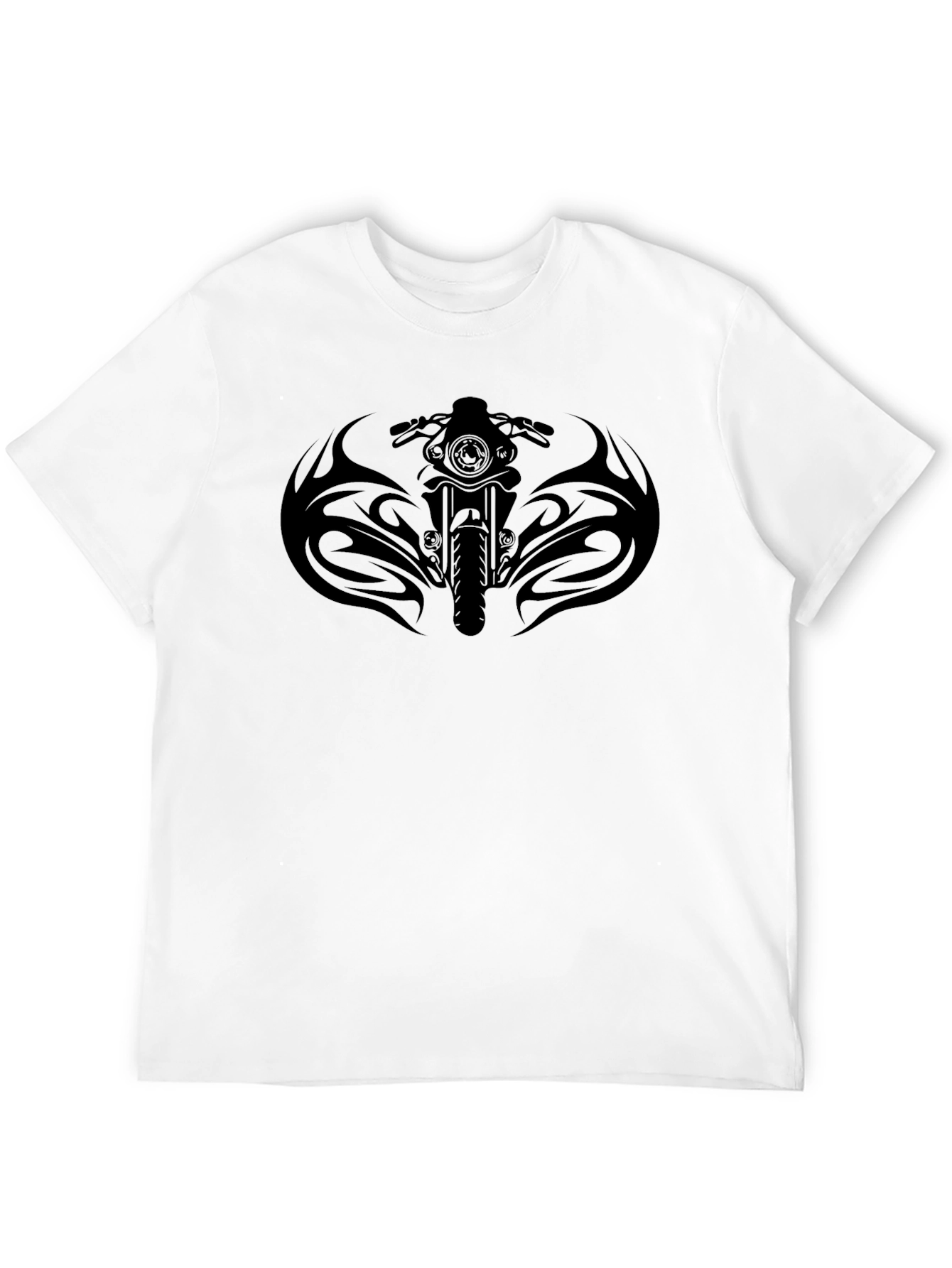 Black Motorcycle Graphic Tee - Black Cotton Blend view 12