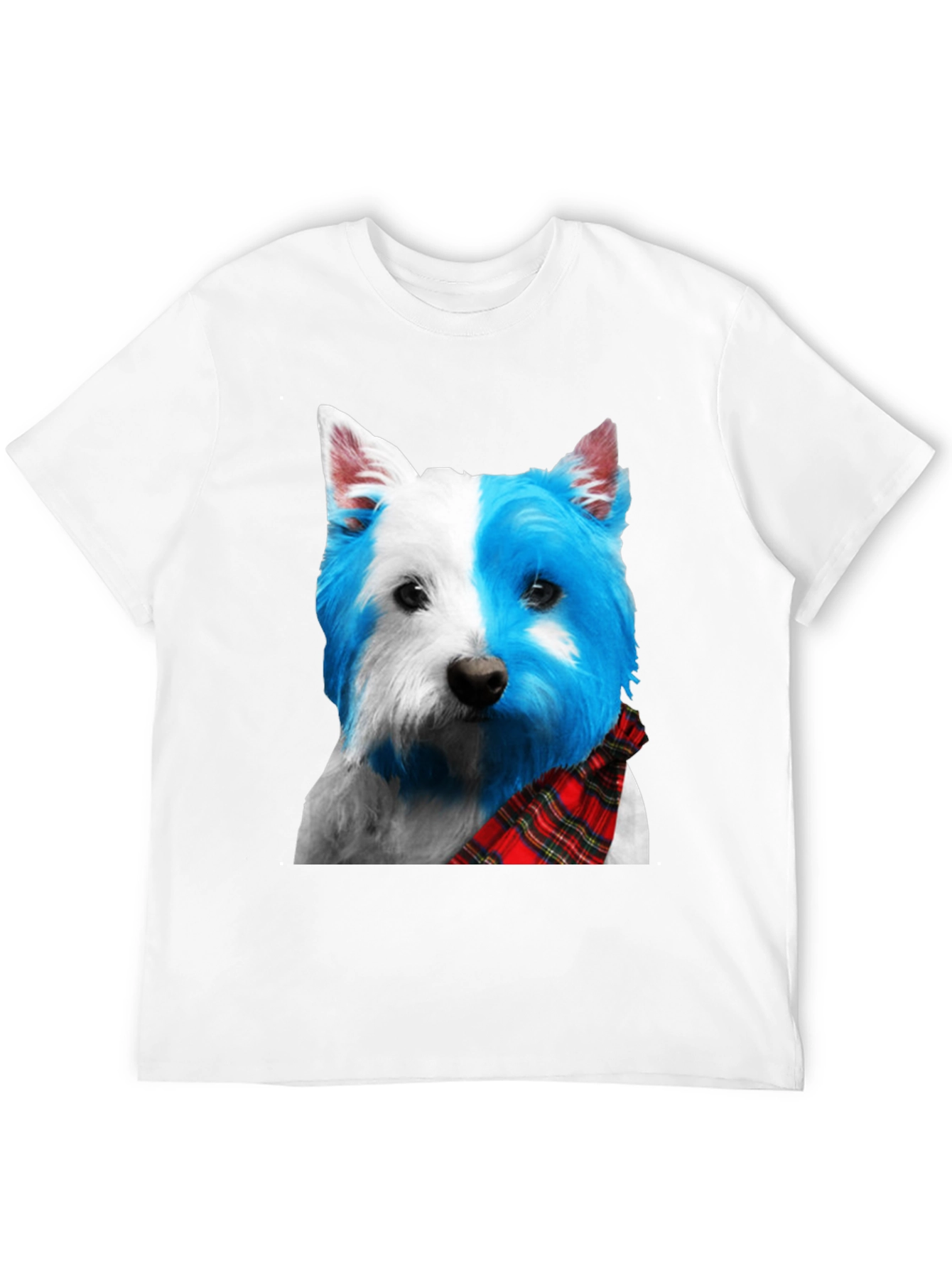 Black Dog Breed Plaid Scarf Tee view 12