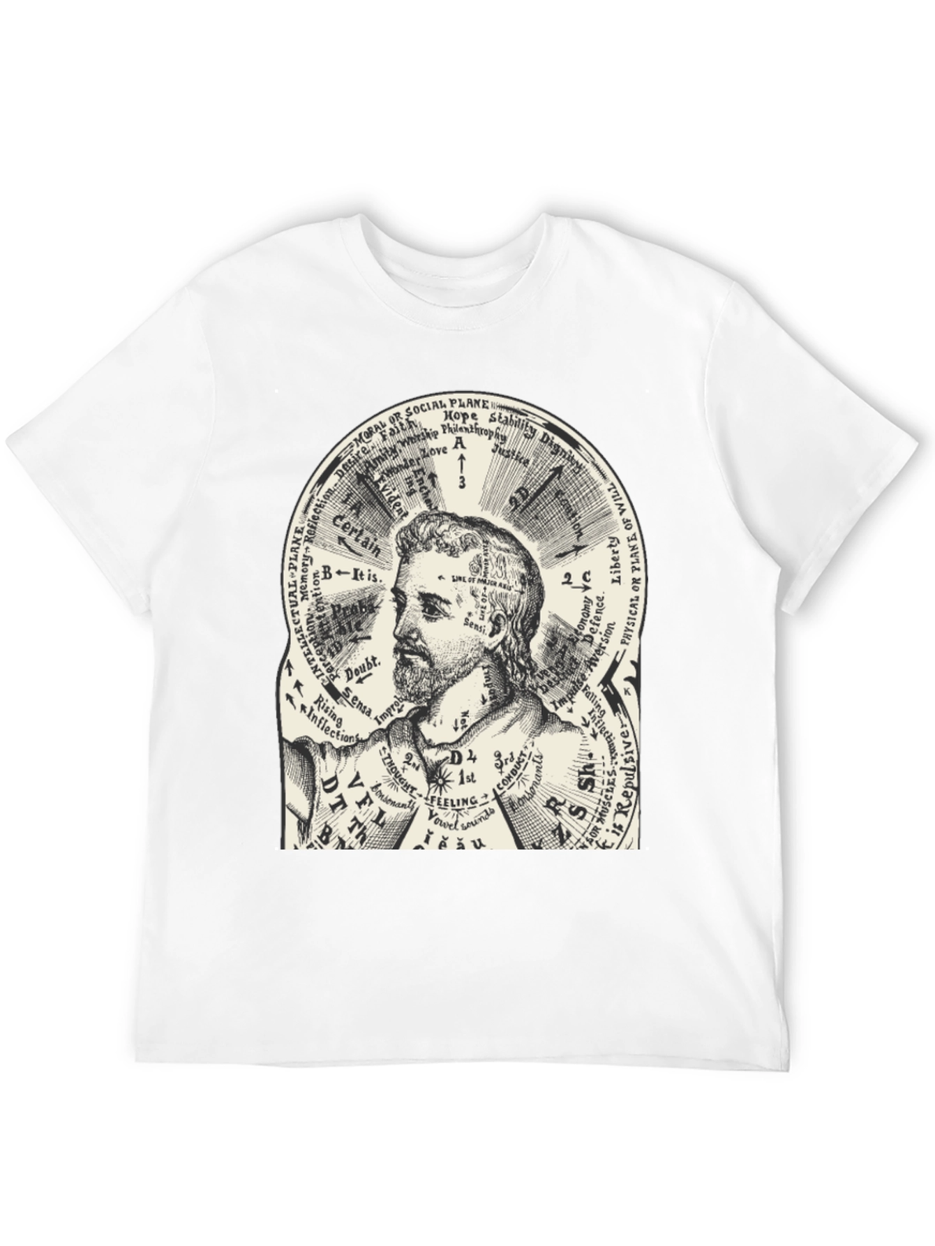 Black Vintage Anatomy Chart Graphic T-Shirt view 12