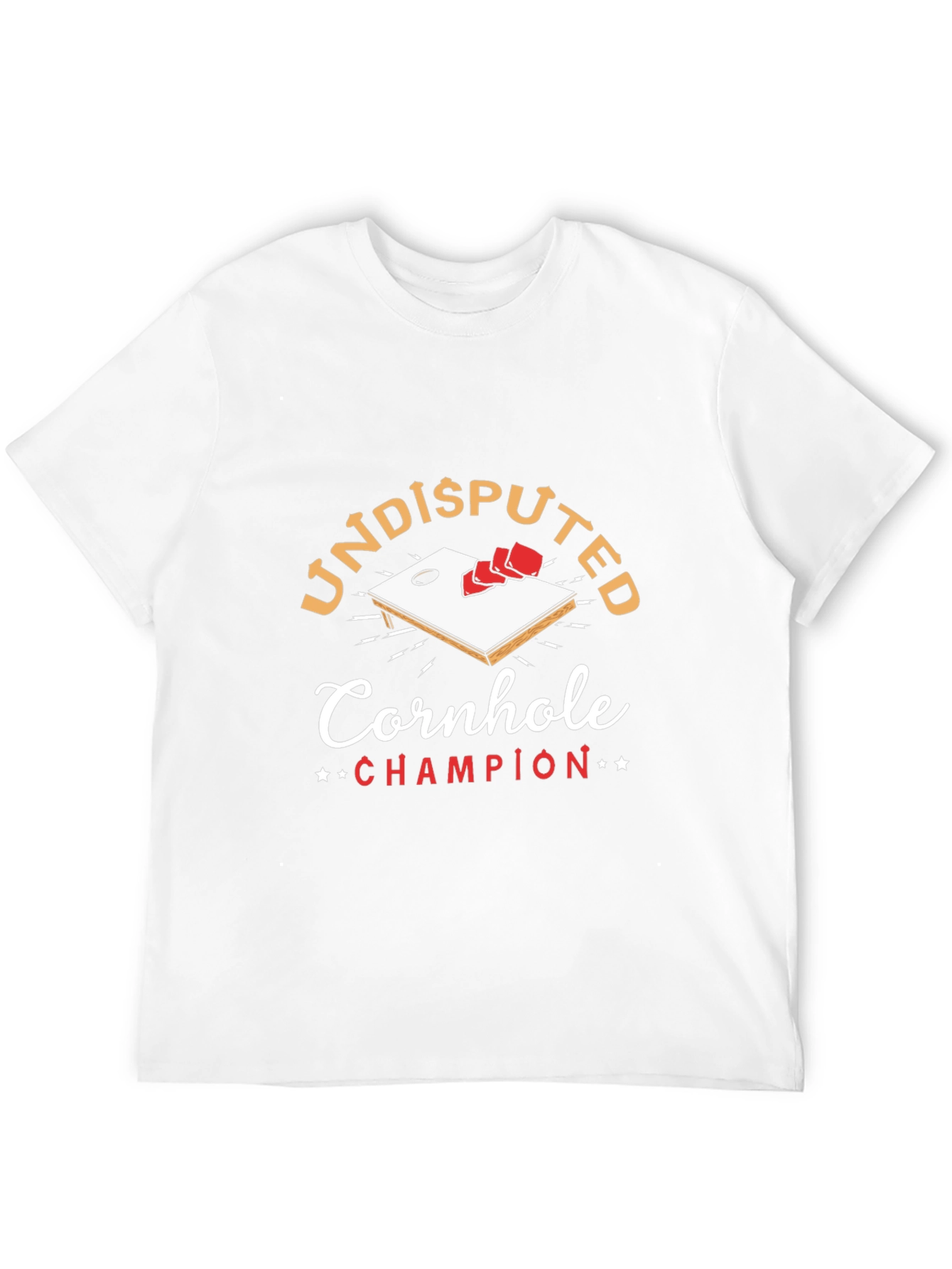 Black Undisputed Cornhole Champion Graphic T-Shirt view 12