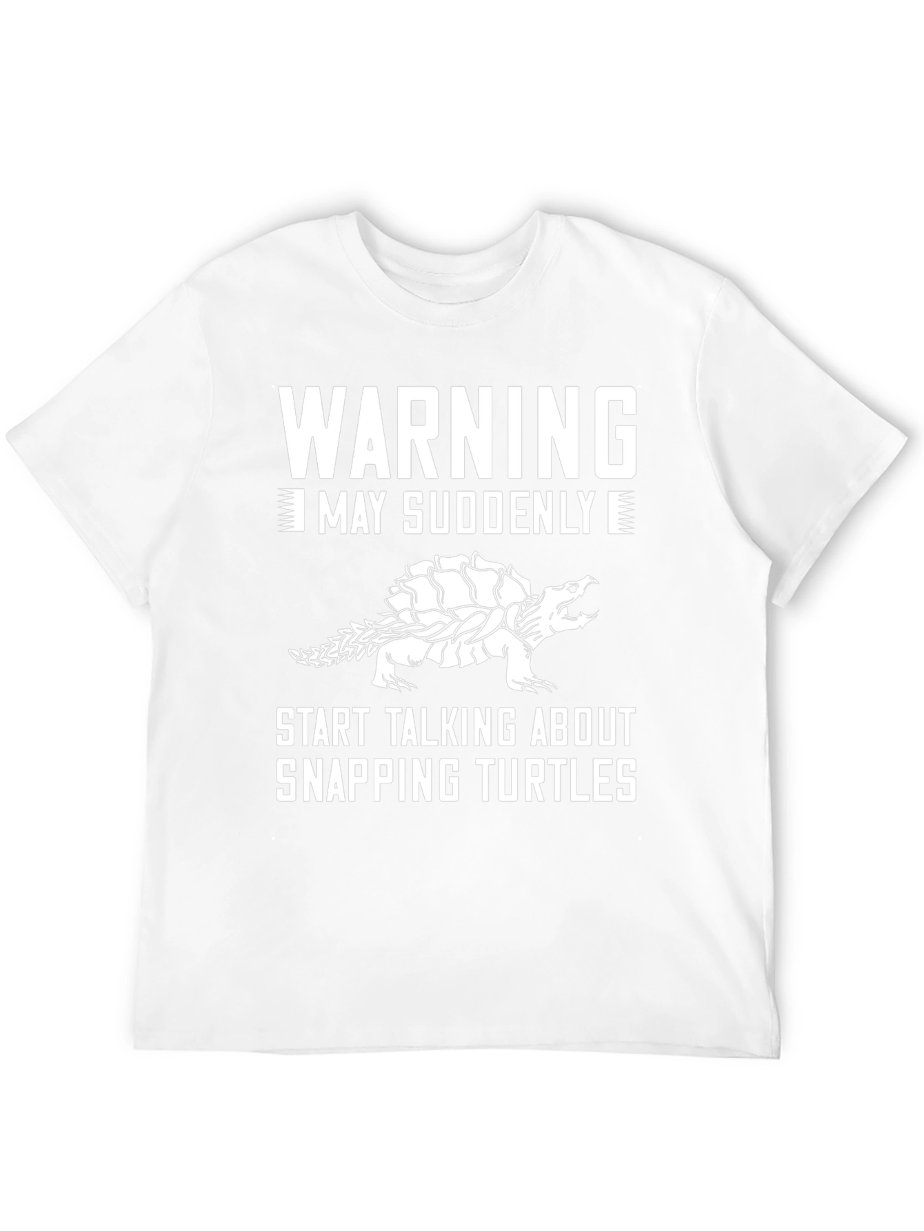 Black Warning Snapping Turtle Graphic T-Shirt view 12