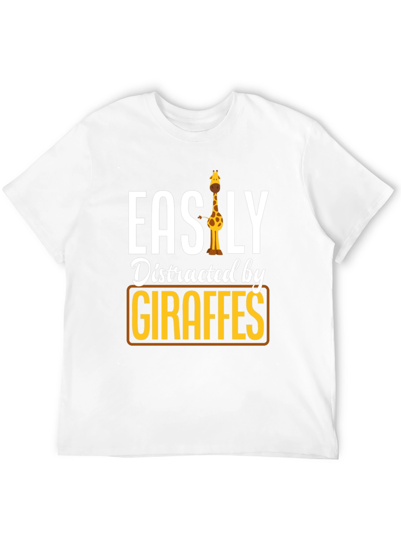 Black Easily Distracted By Giraffes T-Shirt view 12