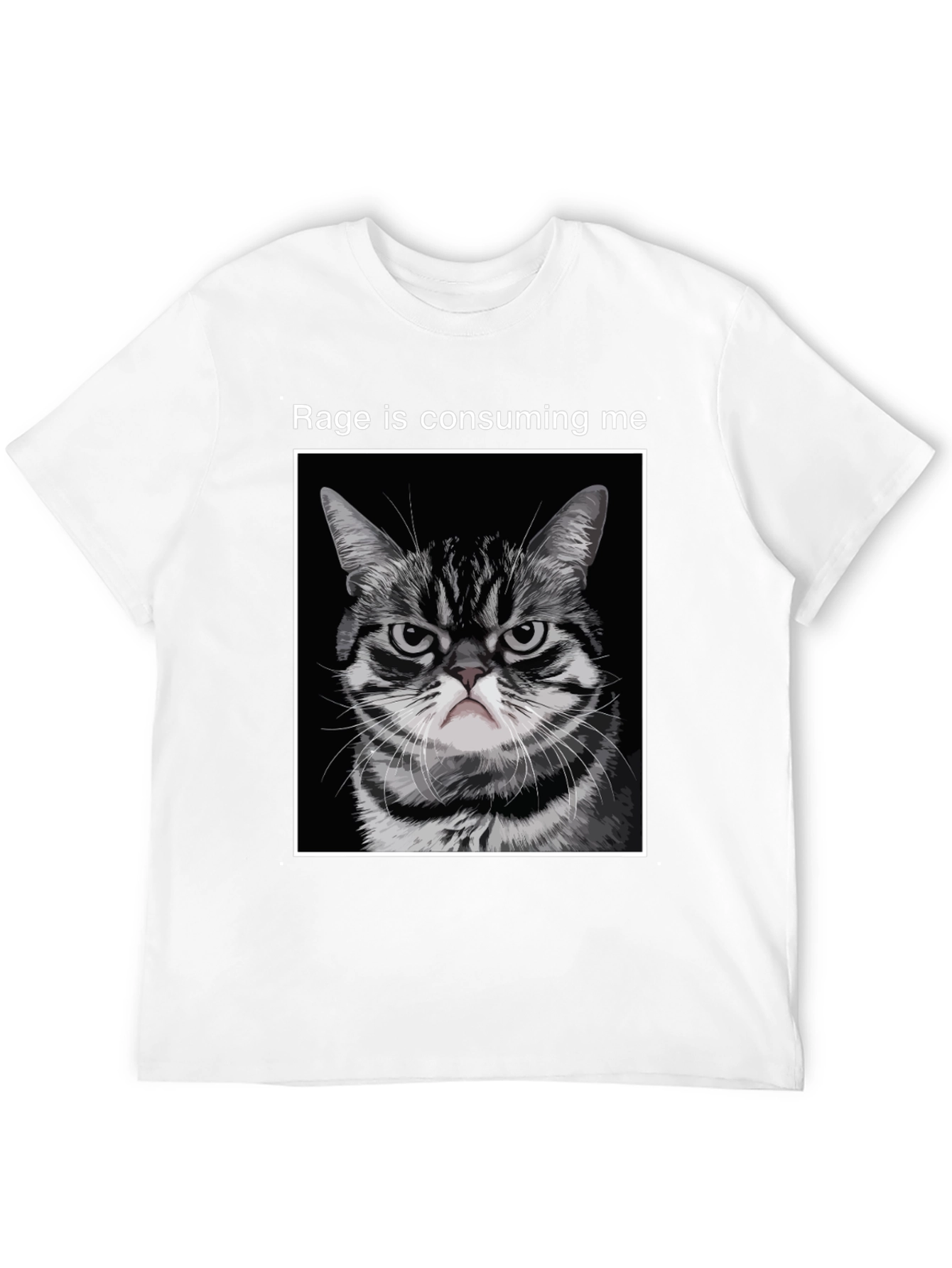 Black Rage Cat T-Shirt - Funny Angry Kitten Tee view 12