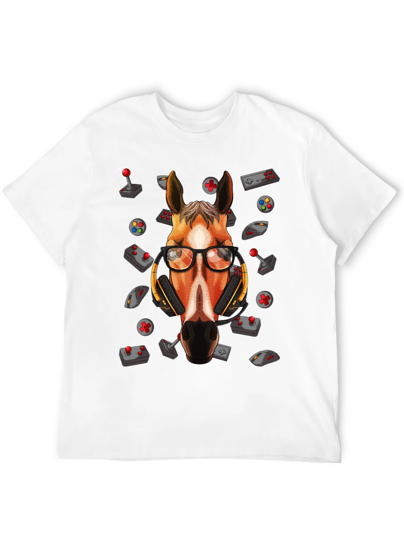 Black Gamer Horse Graphic Tee - Funny Animal Lover T-Shirt view 12