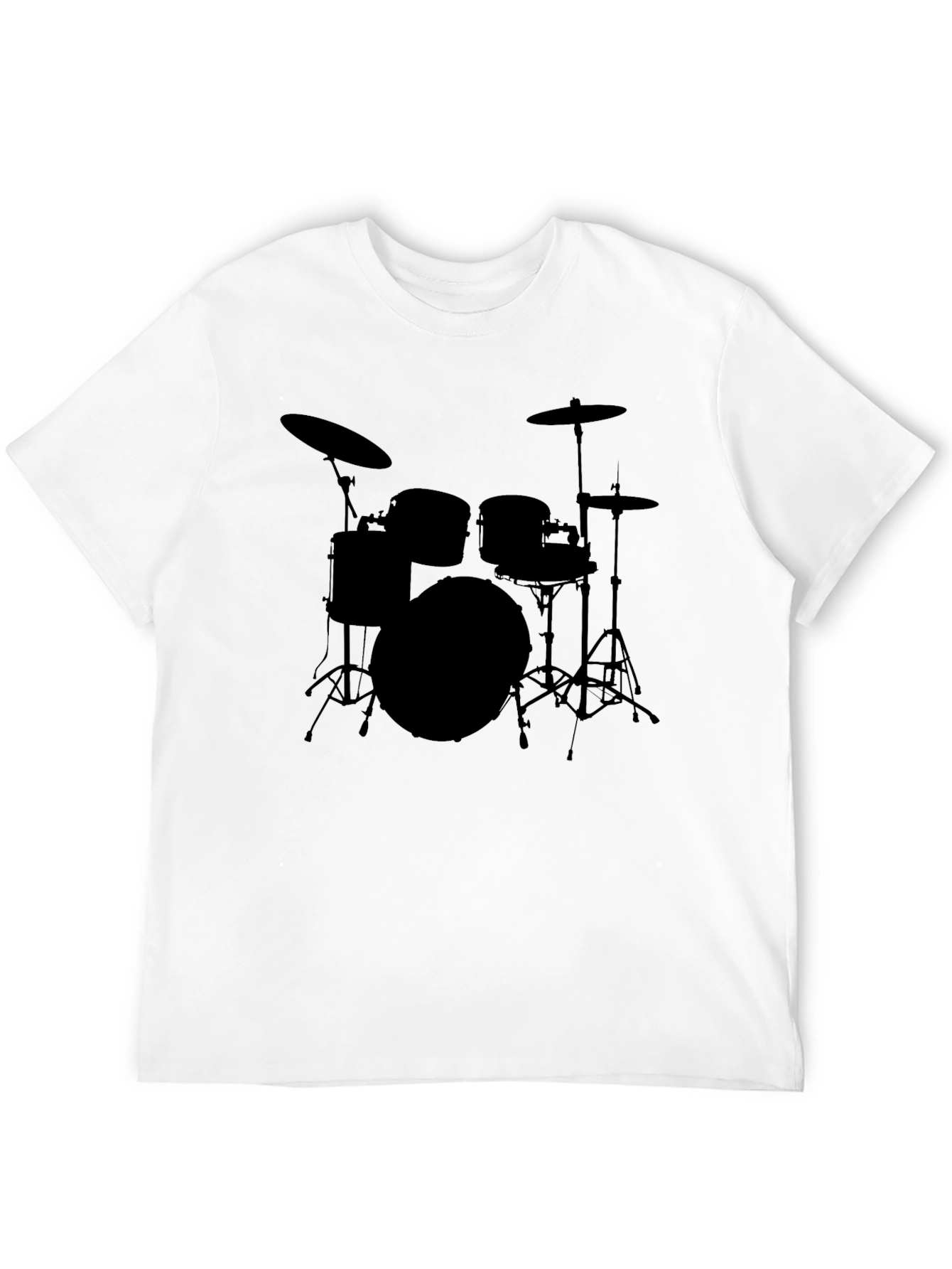 Black Drum Set Graphic Tee - Black Cotton T-Shirt view 12